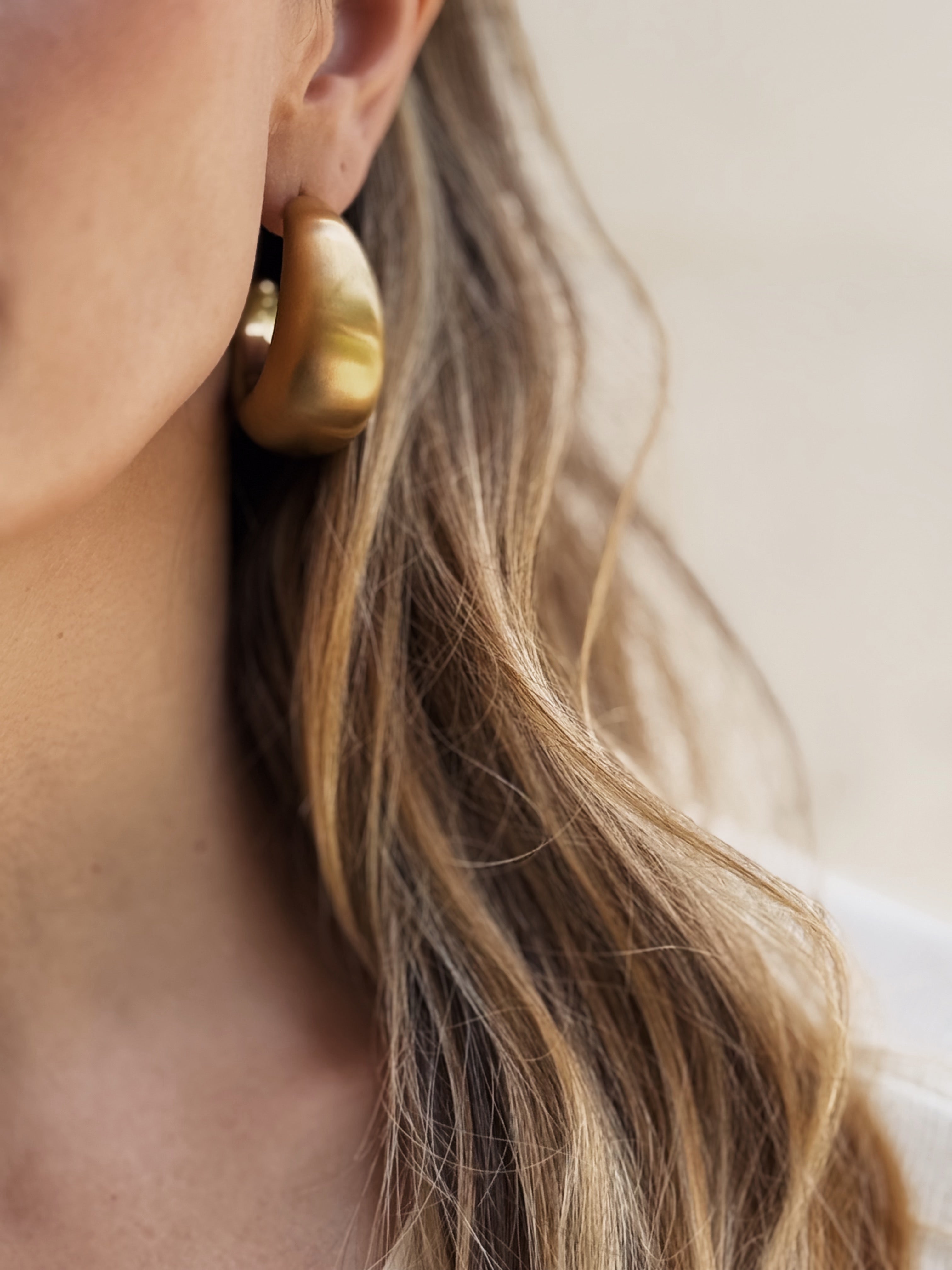 Matte Gold Hoops