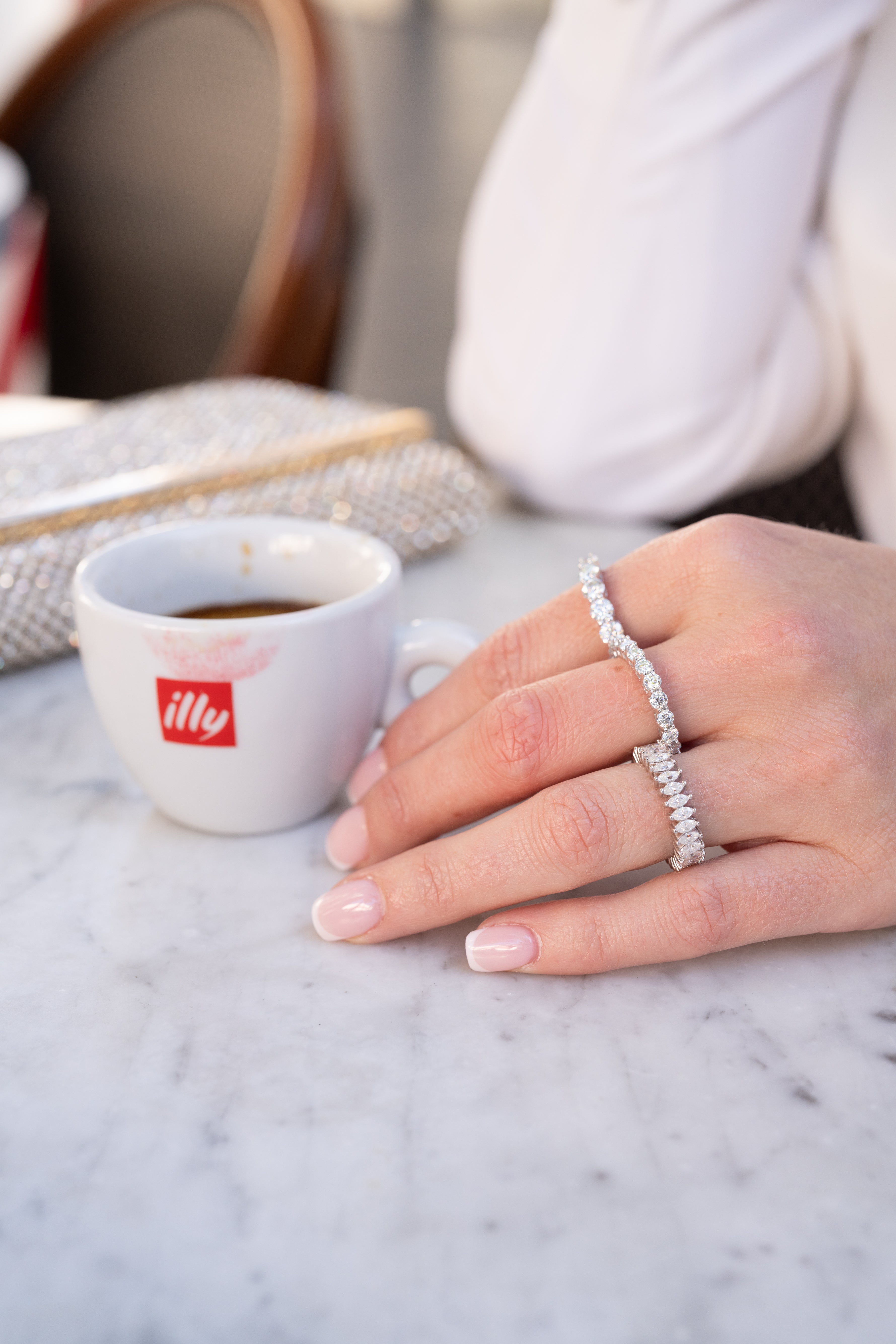 Moissanite Half 5 Stone Eternity Band Ring