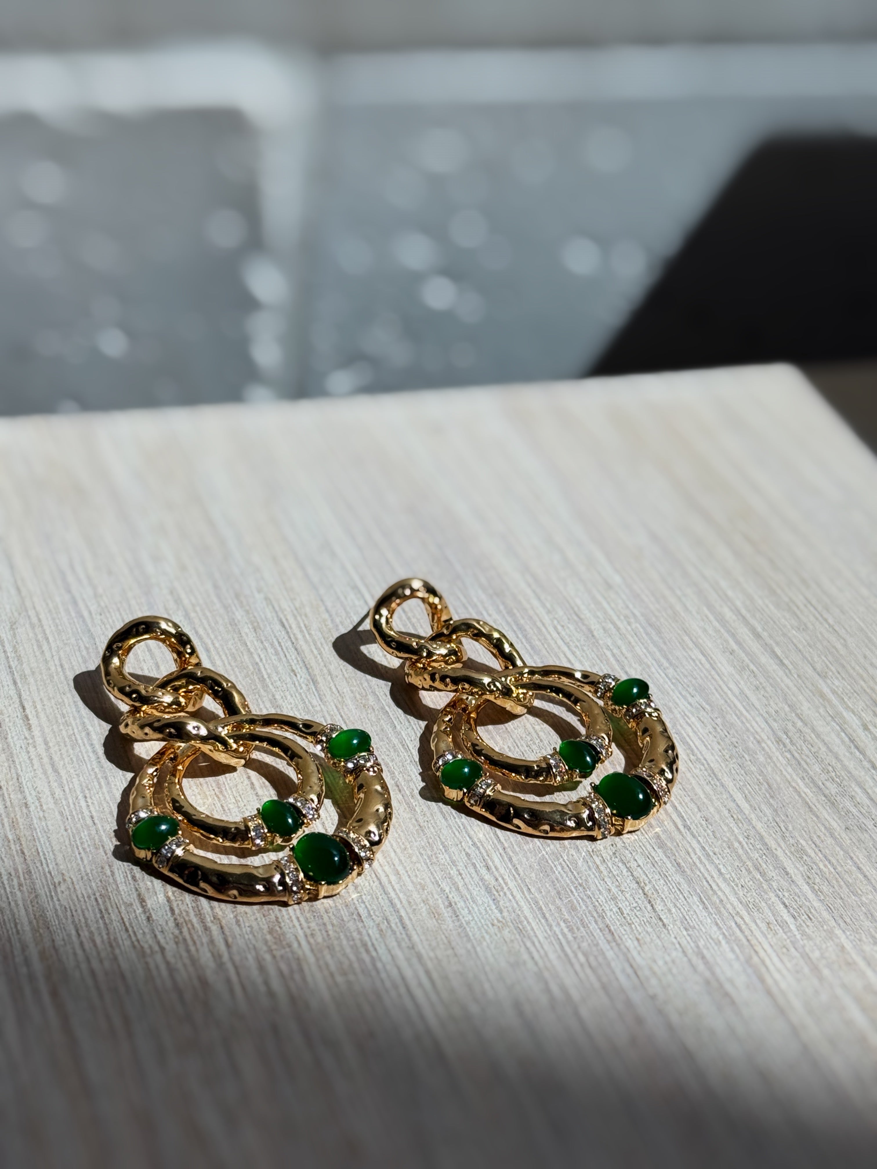 Emerald Dangle Earrings