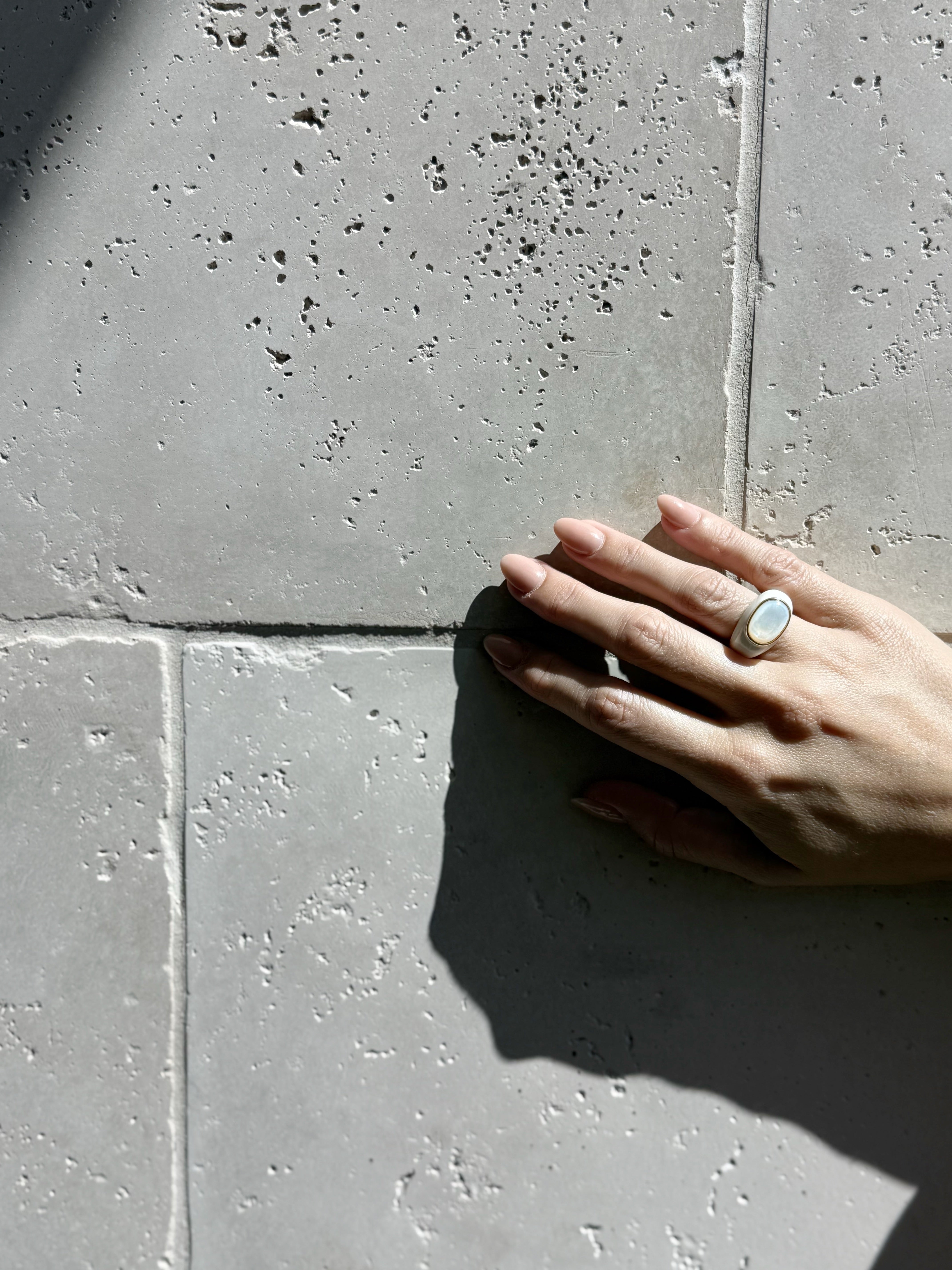 Ivory Enamel Pearl Ring