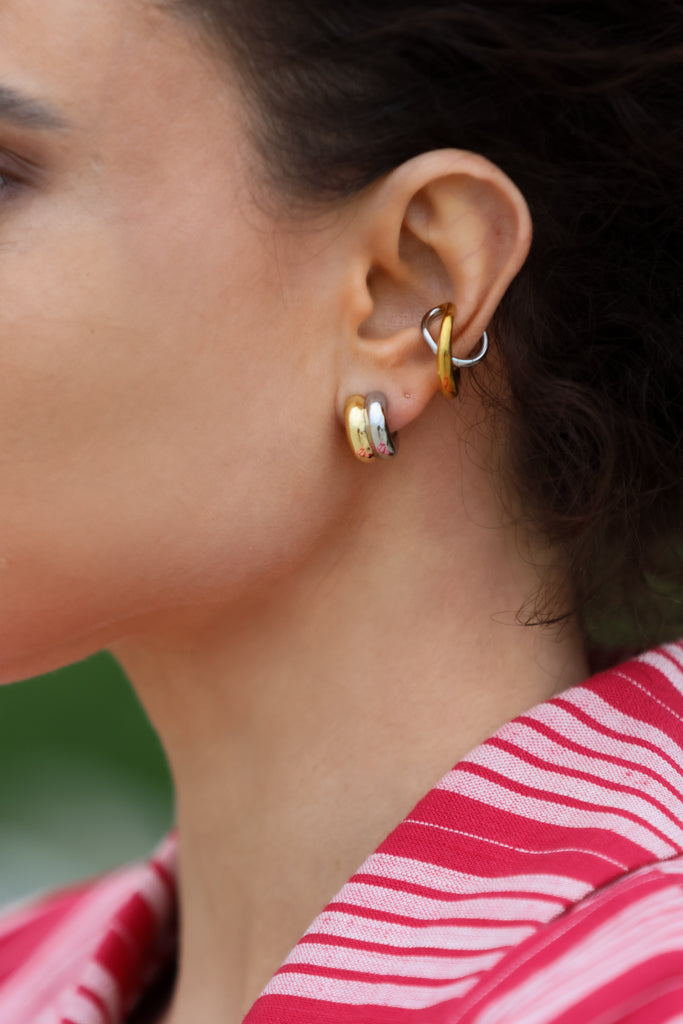 Two Tone “X” Ear Cuff