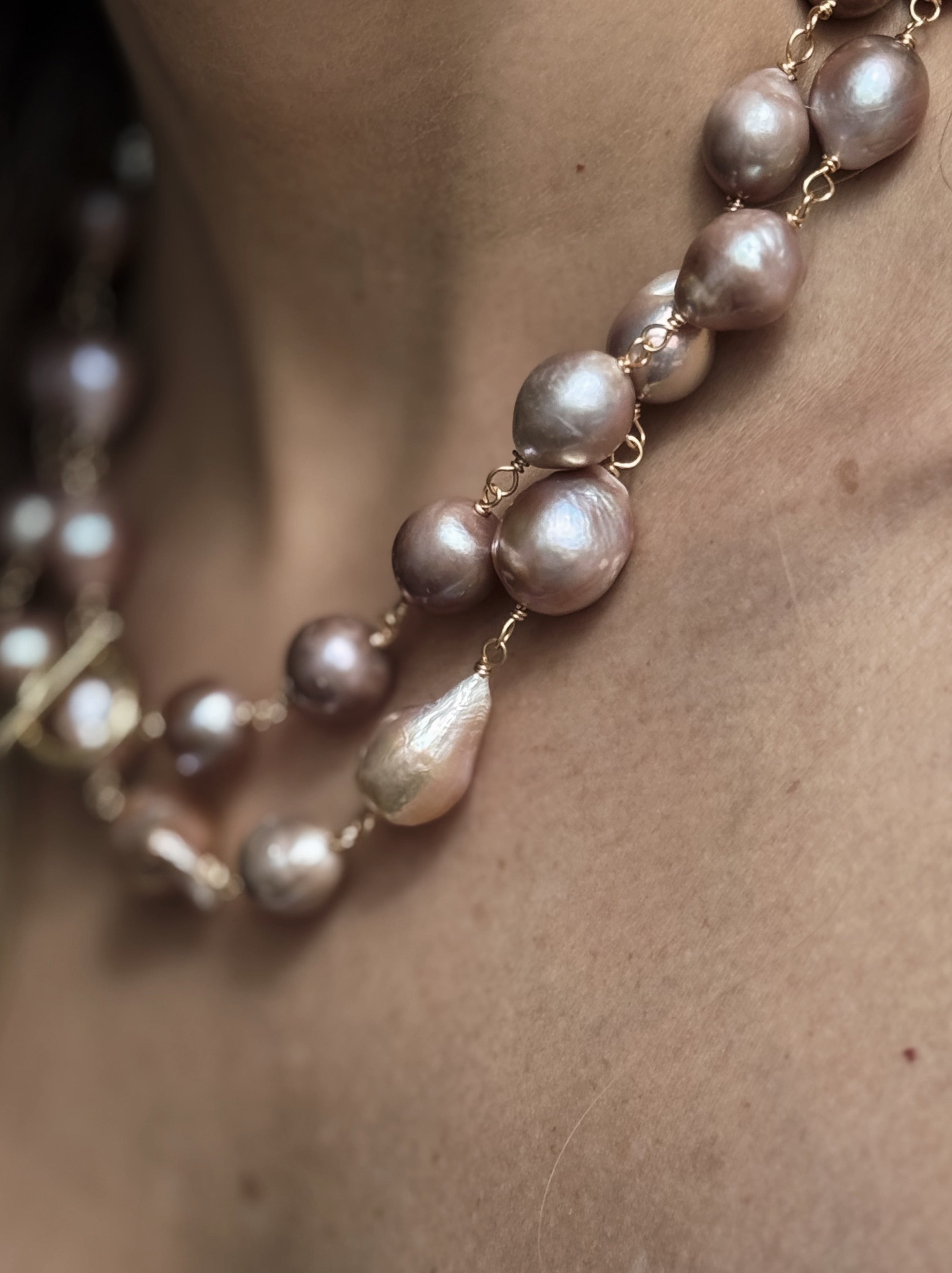 Lavender Pearl Necklace