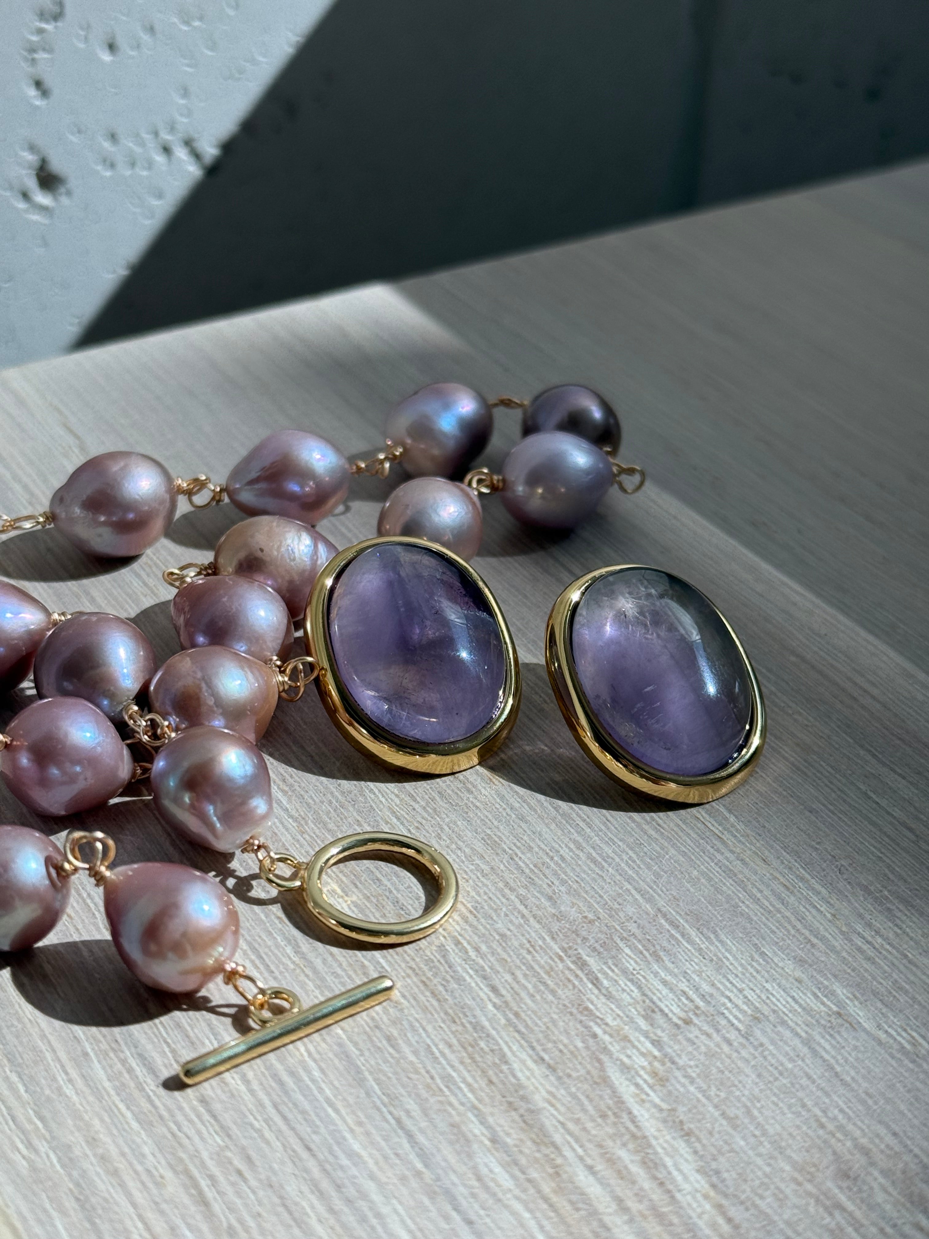 Amethyst Oval Earrings
