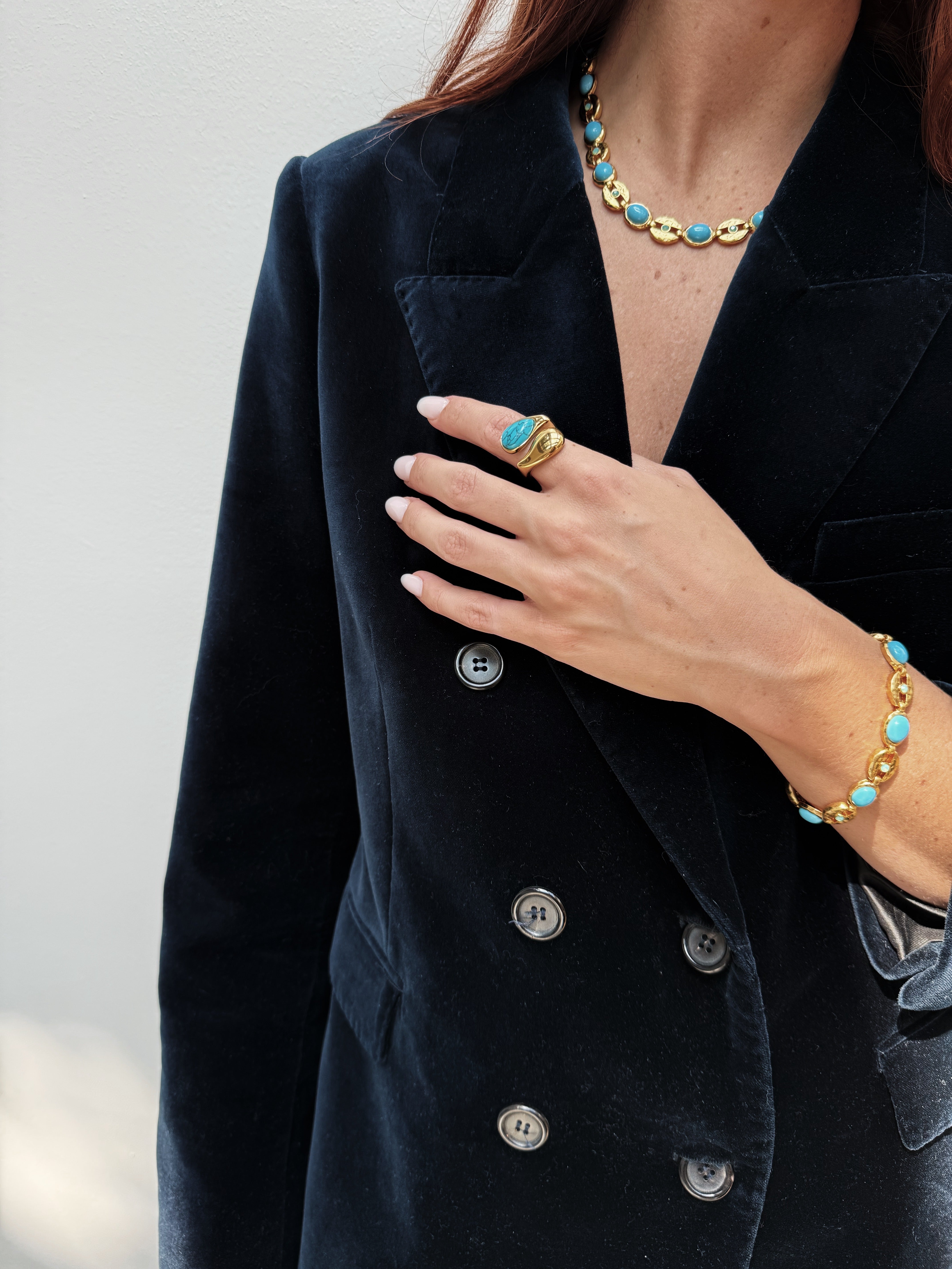 Stone Drop Chain Necklace