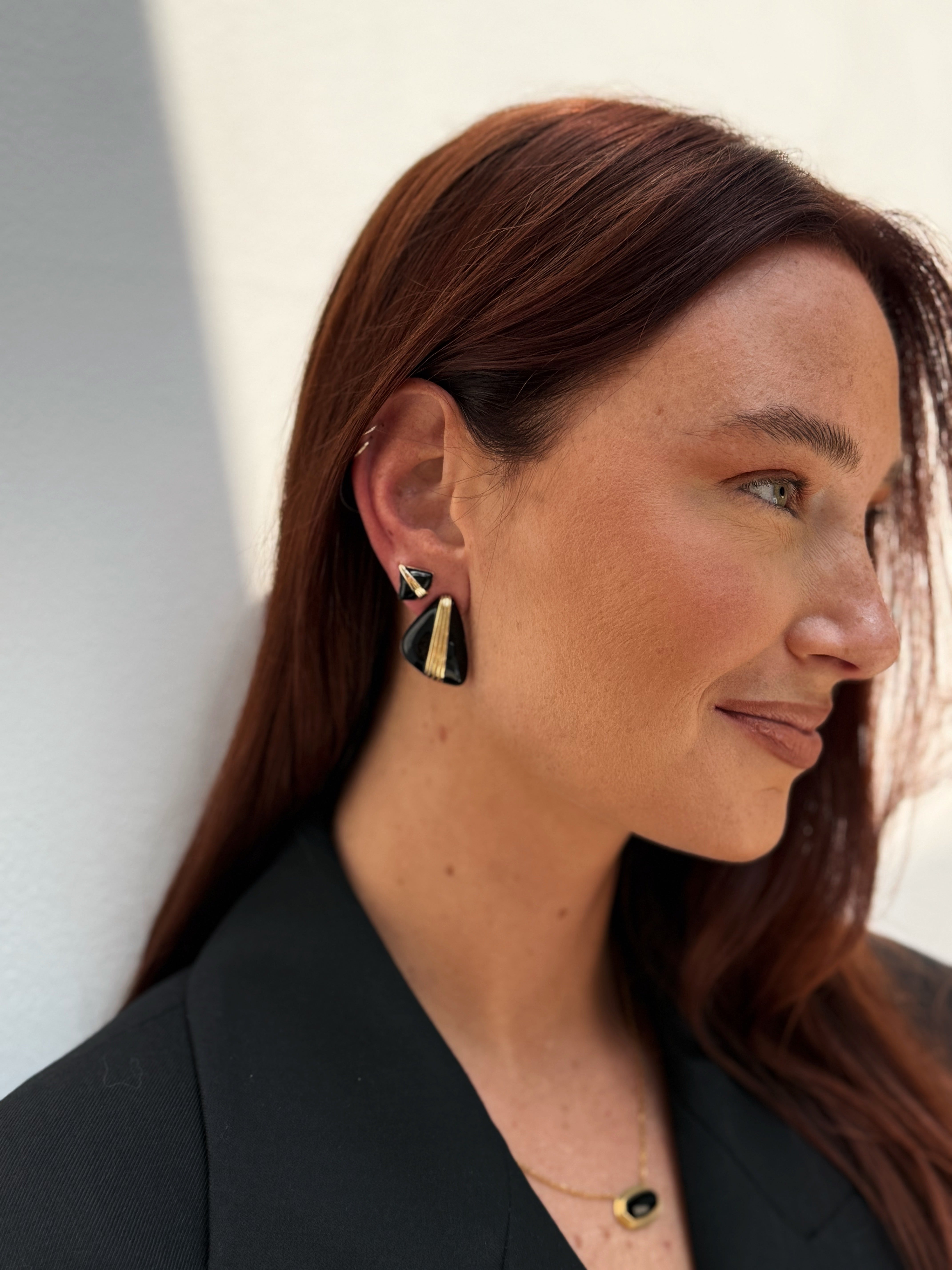Noir Triangle Earrings