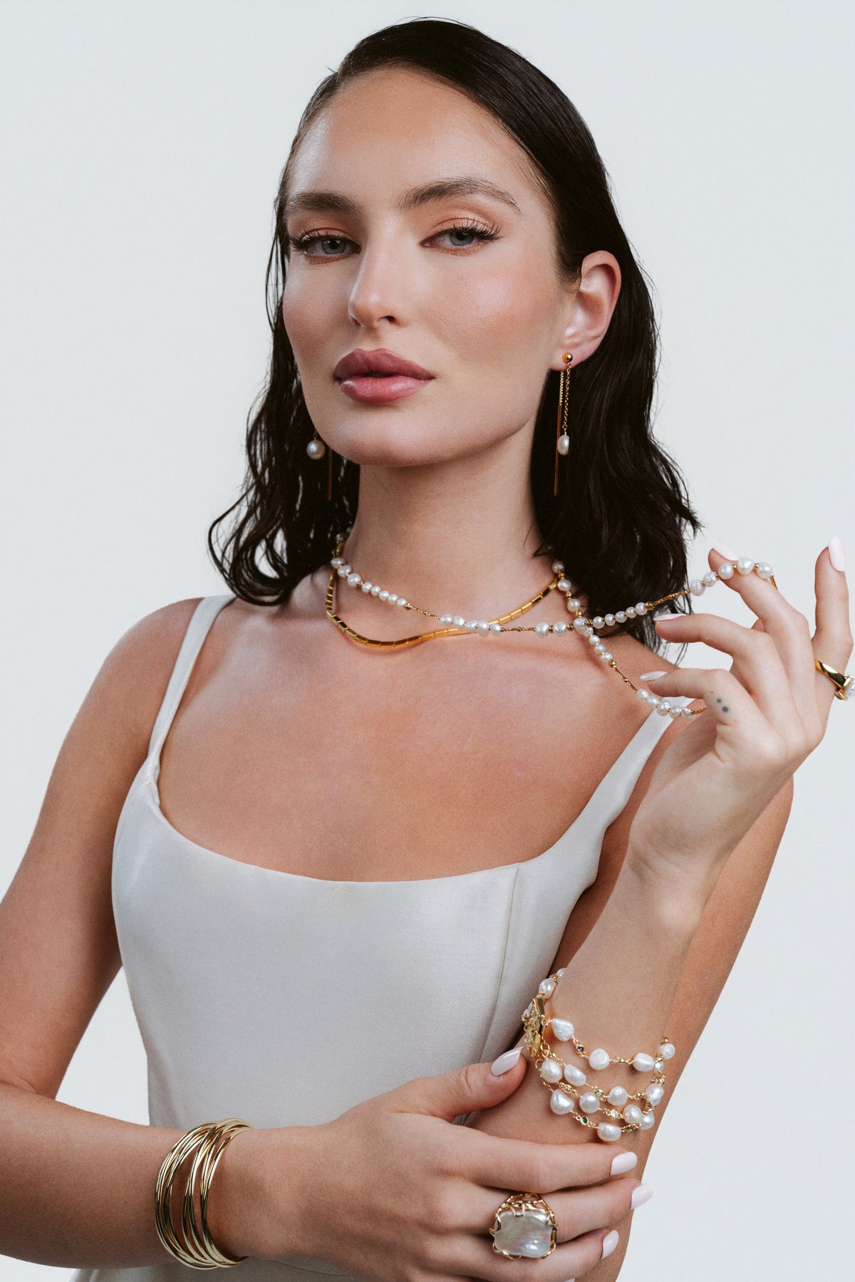 Pearl Bar Earrings