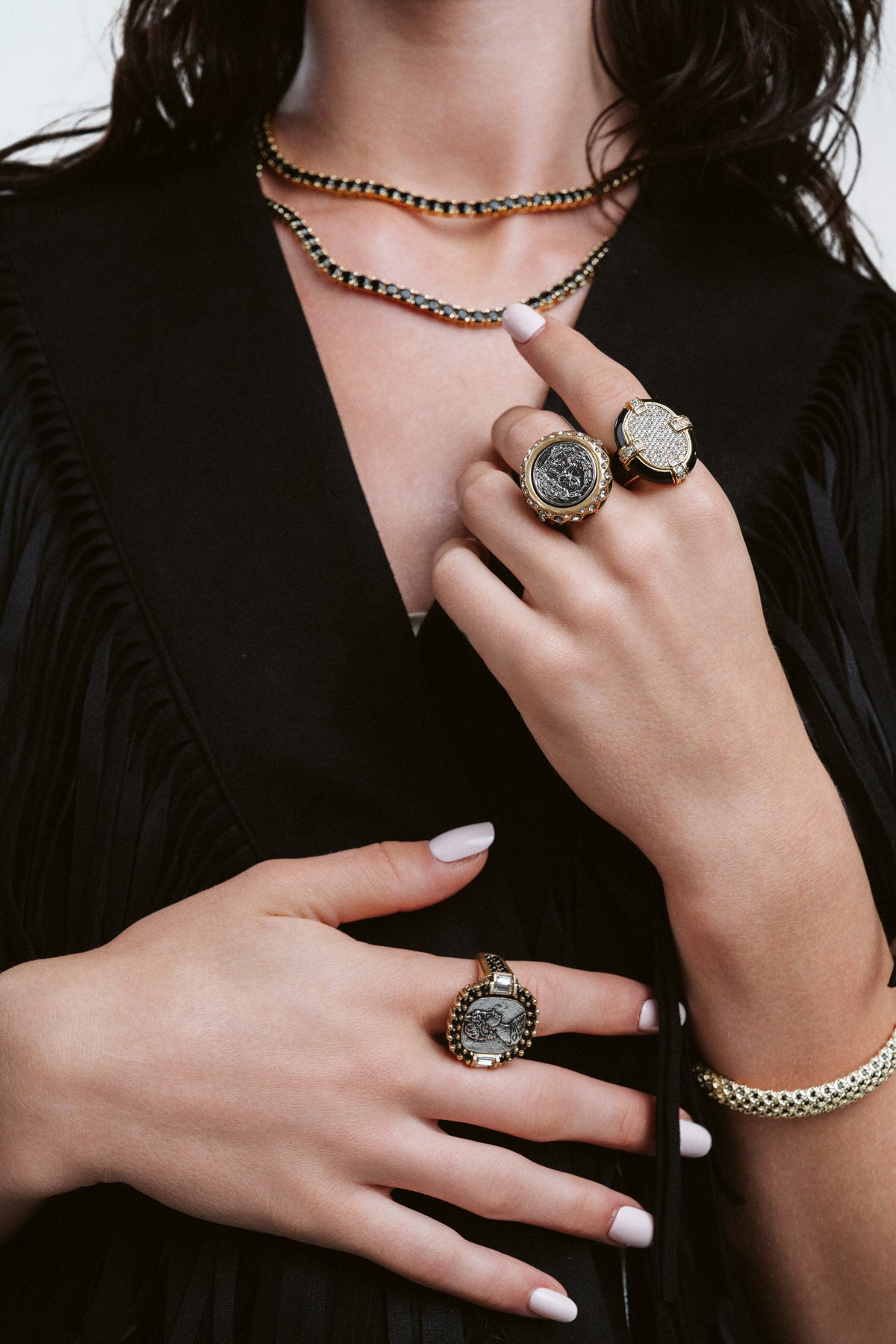 Black Tie Tennis Necklace