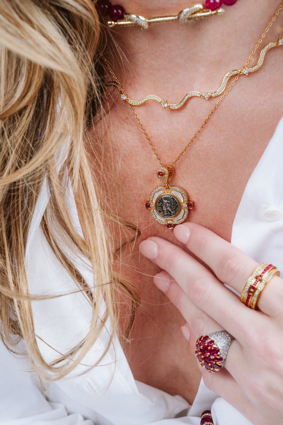 Ruby Coin Necklace