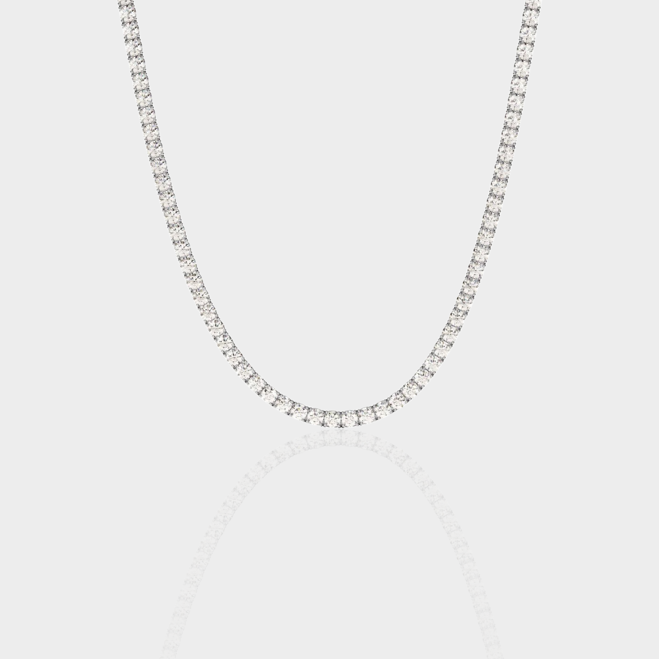 Moissanite Eternity Tennis Necklace Silver 3mm