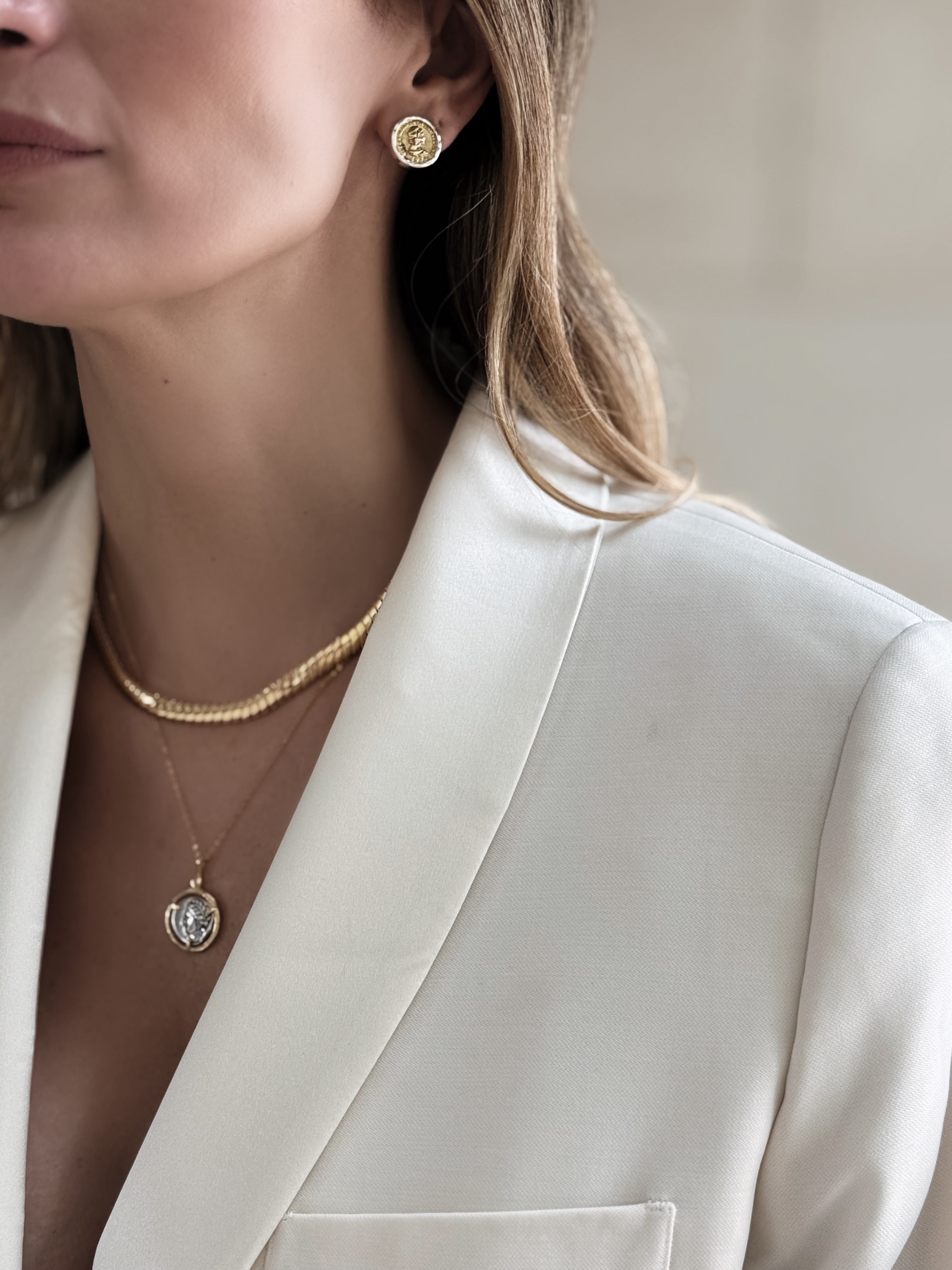 Elizabeth Coin Stud Earrings