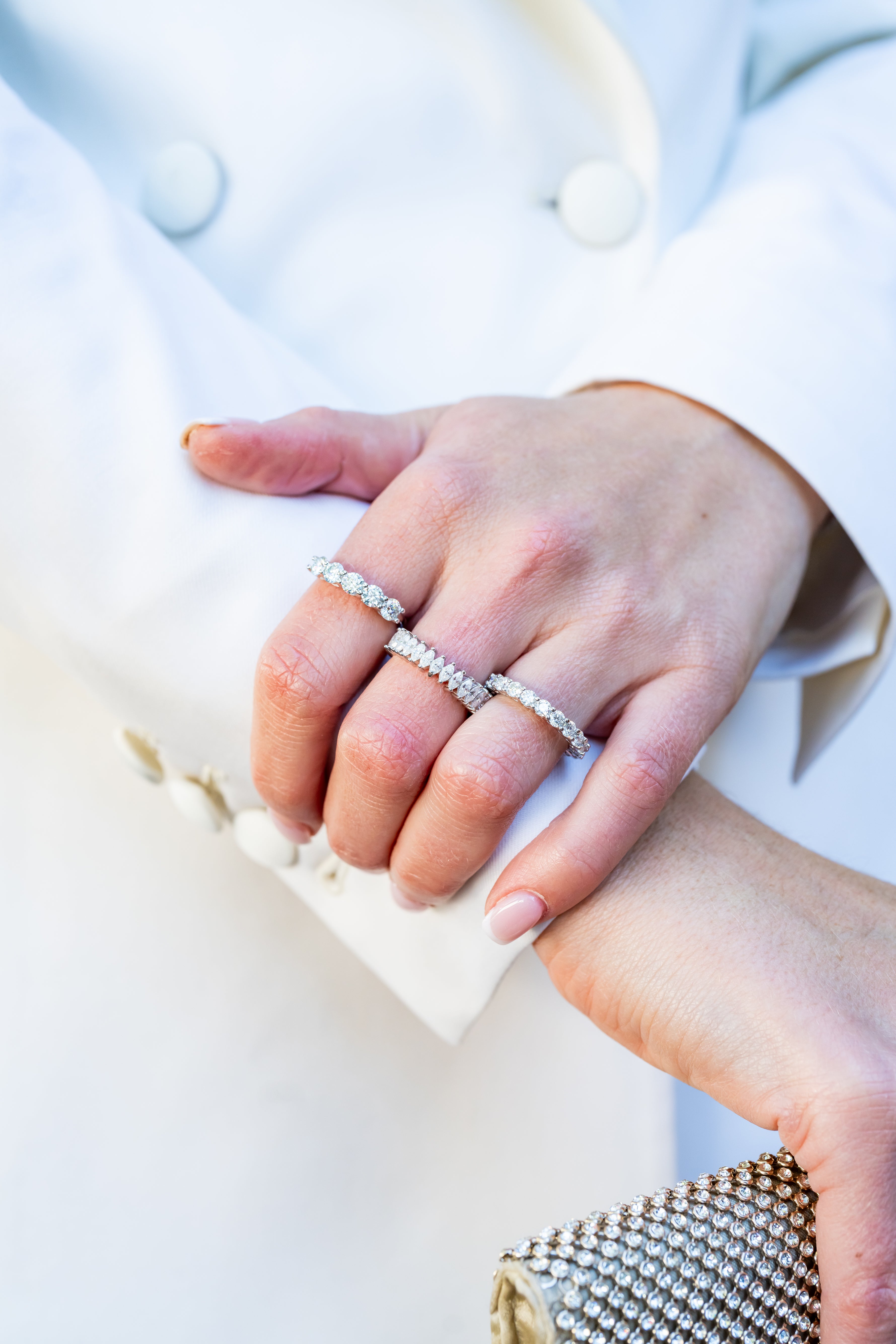 Moissanite Half 5 Stone Eternity Band Ring