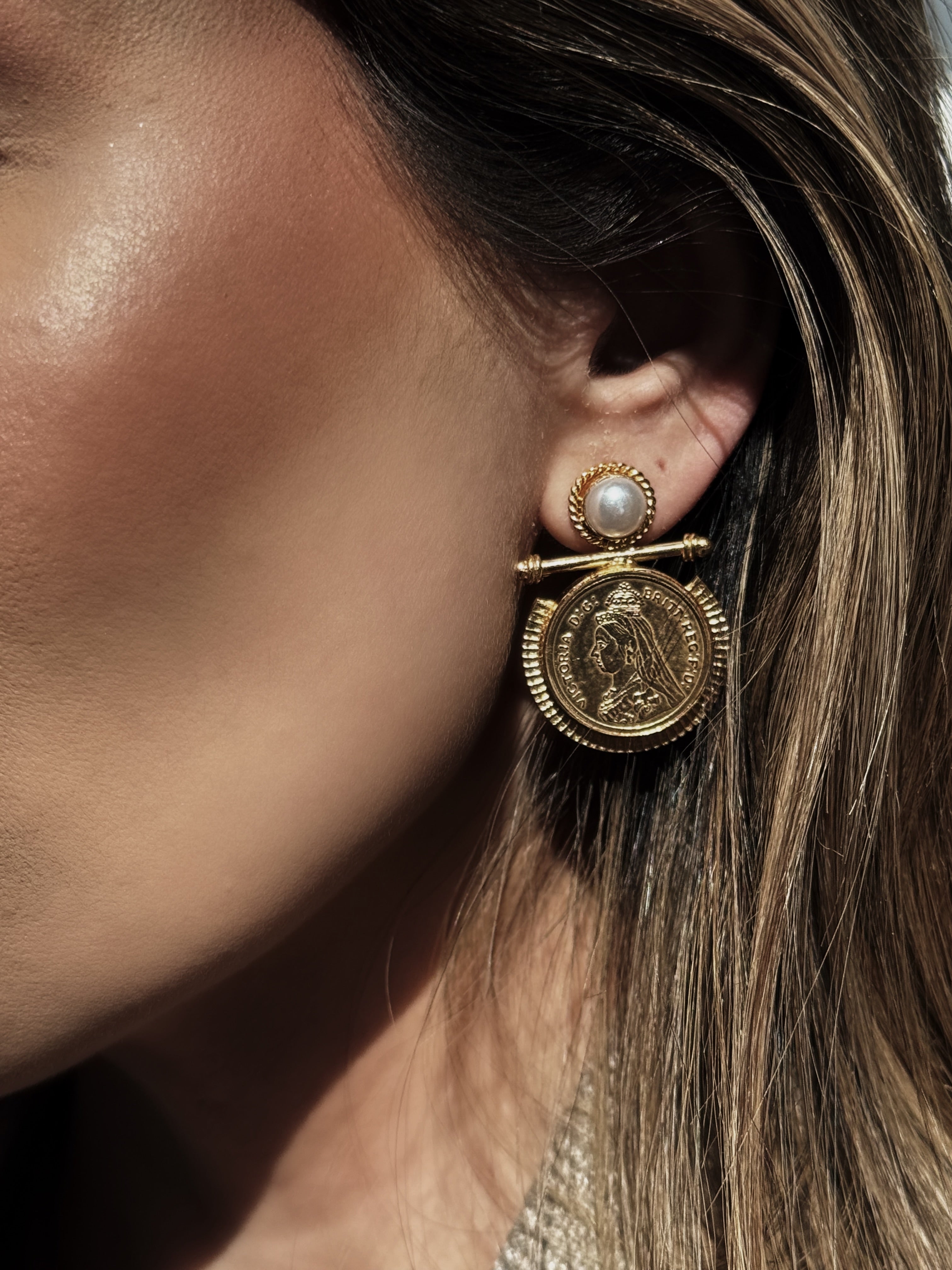 Queen Victoria Coin Earrings