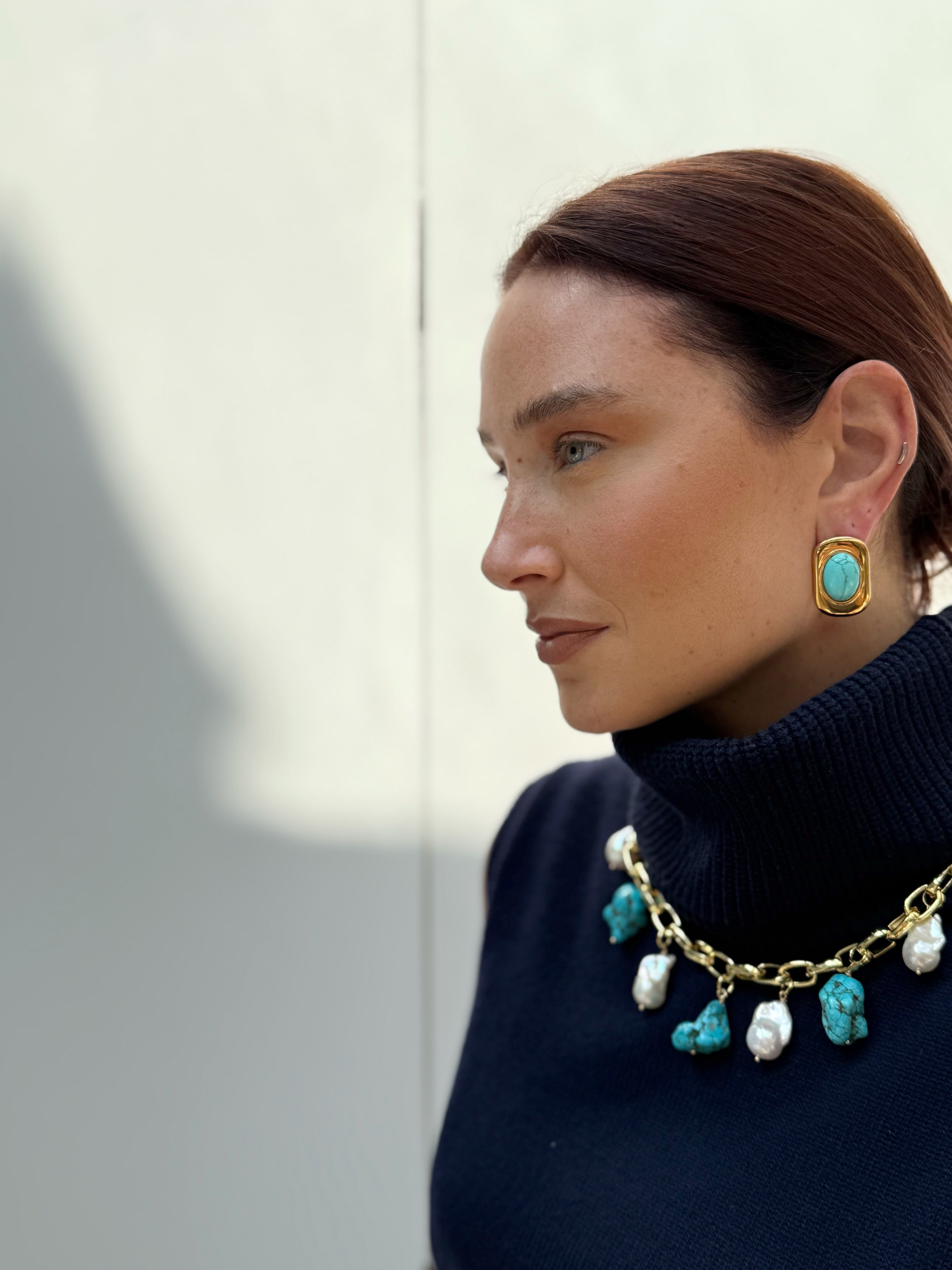 Turquoise Coconut Earrings