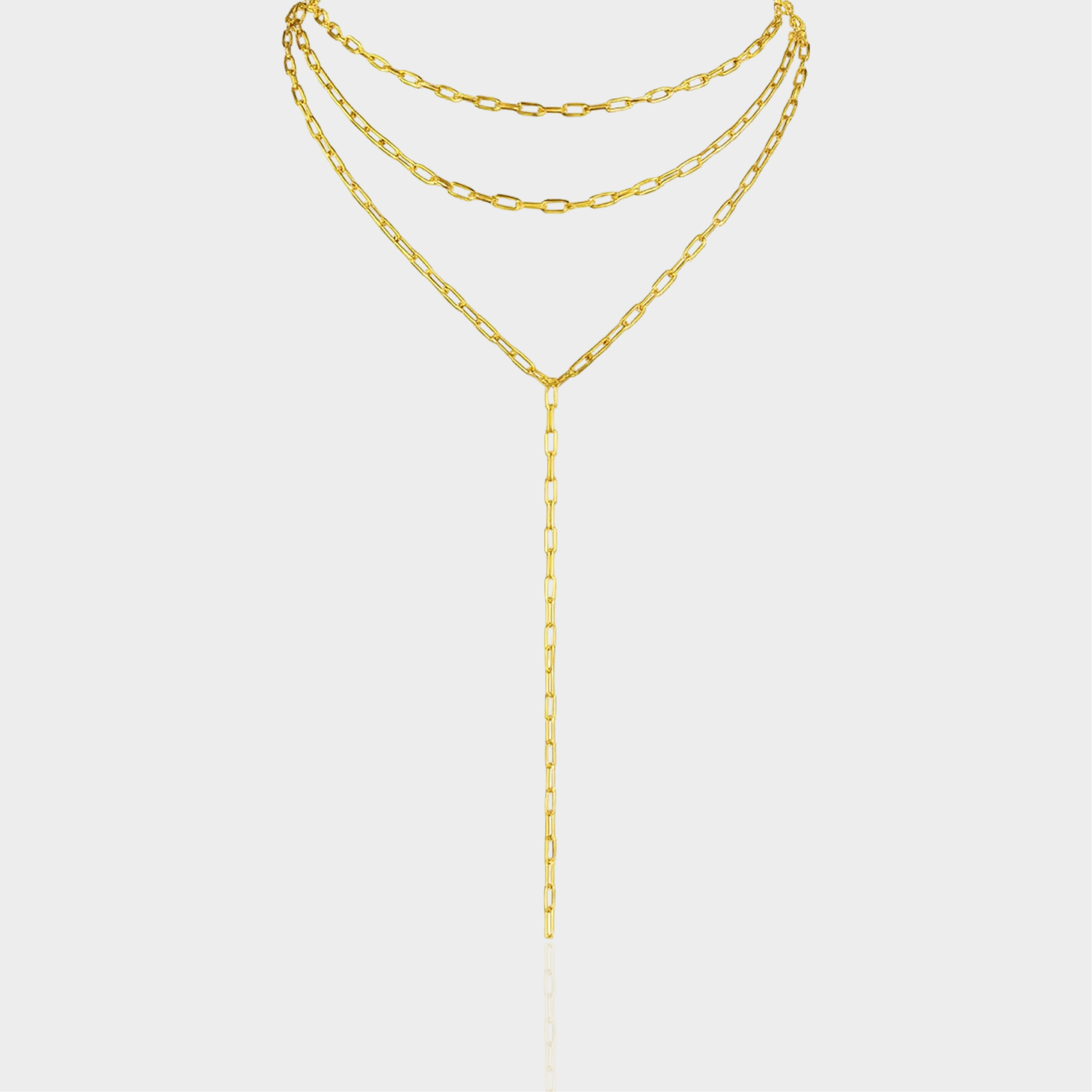 Triple Paperclip Lariat Necklace