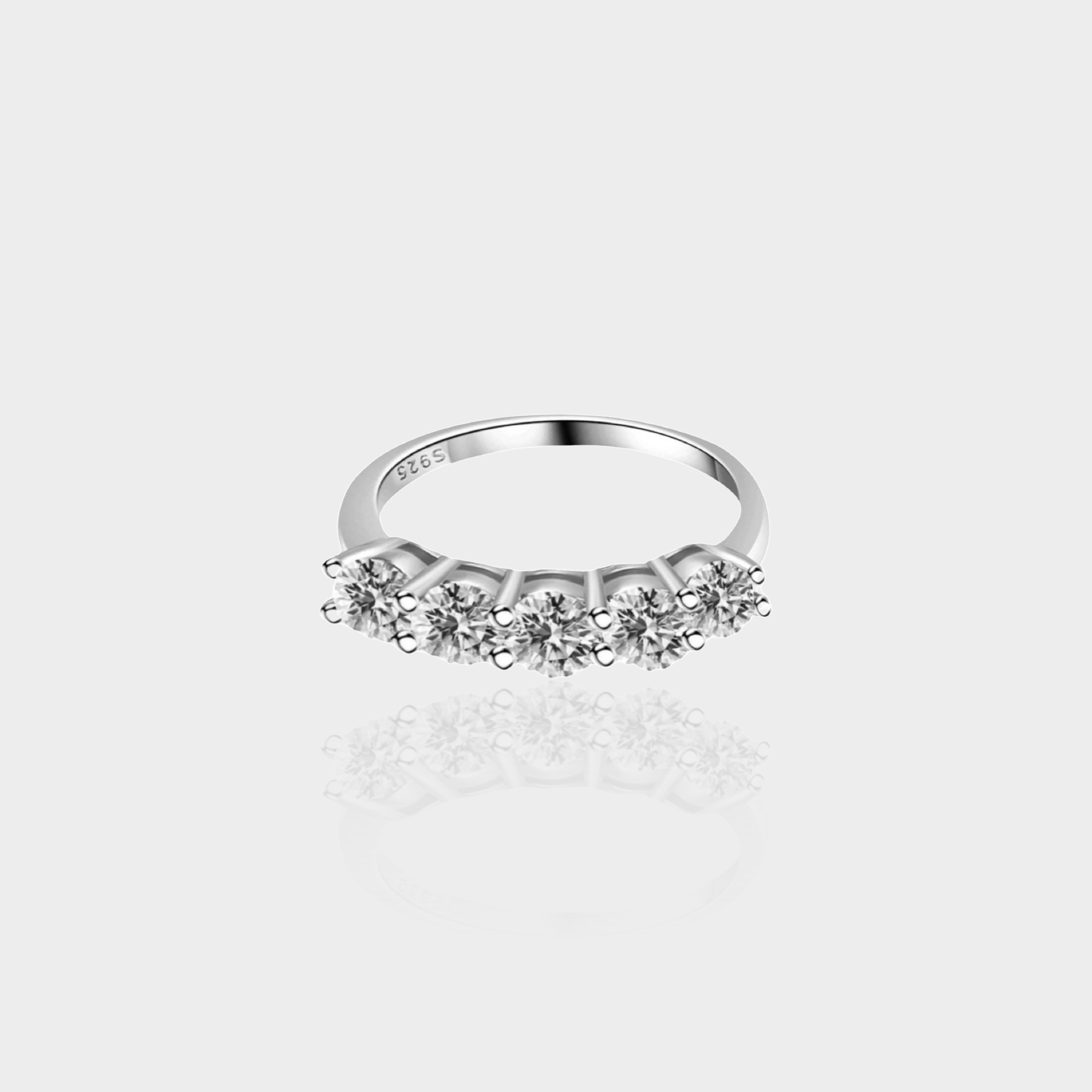 Moissanite Half 5 Stone Eternity Band Ring