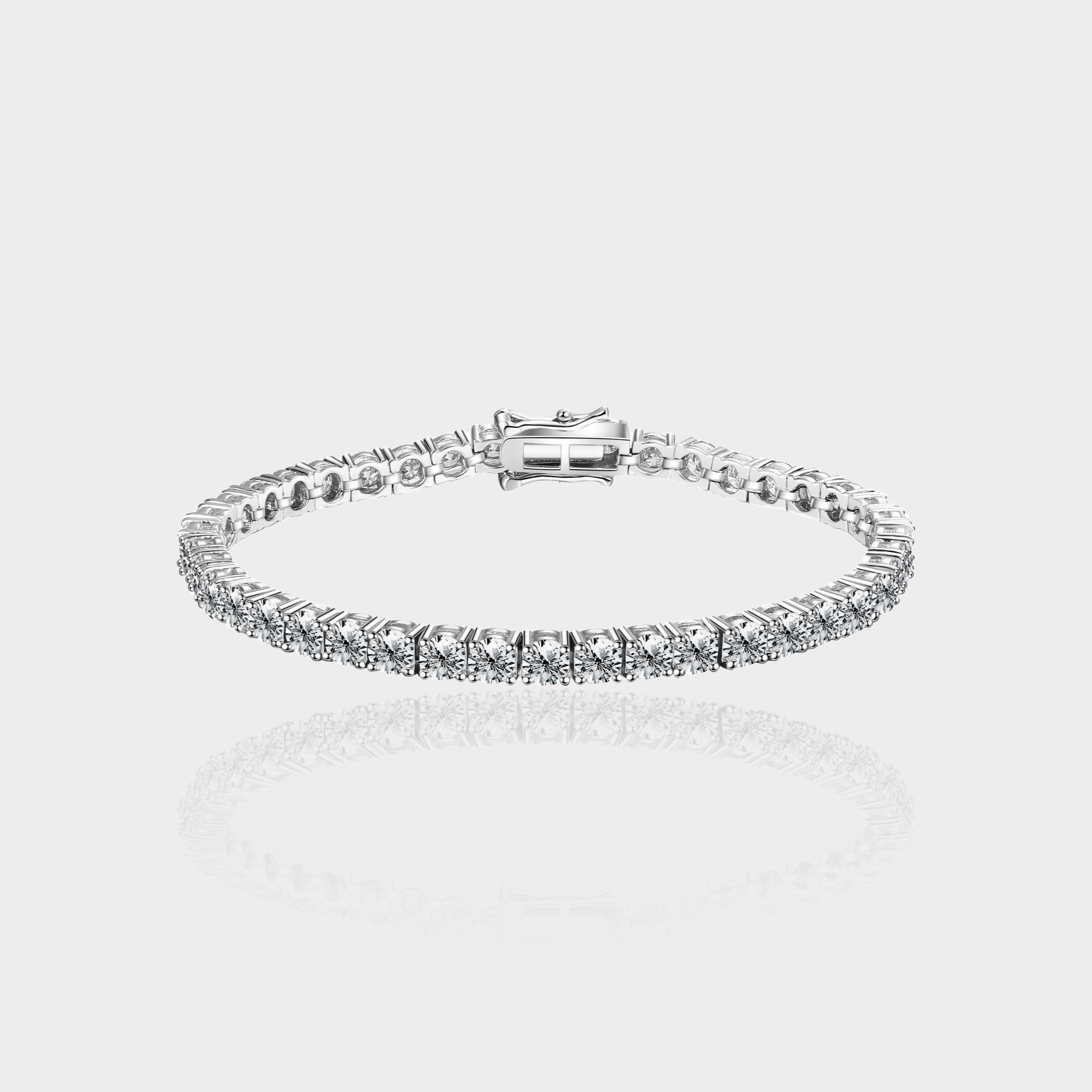 Moissanite Eternity Tennis Bracelet Silver 3mm