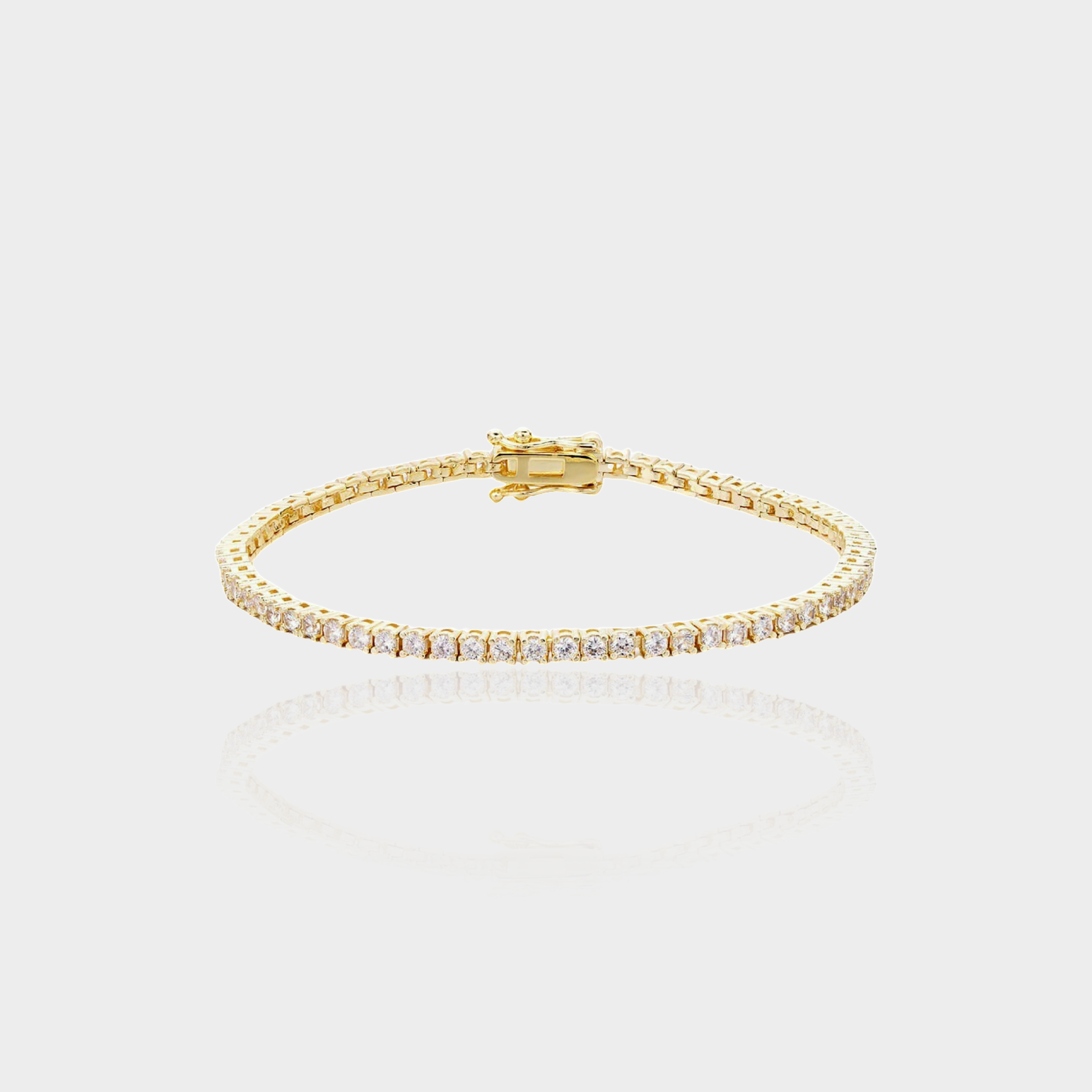 Moissanite Eternity Tennis Bracelet Gold 2mm