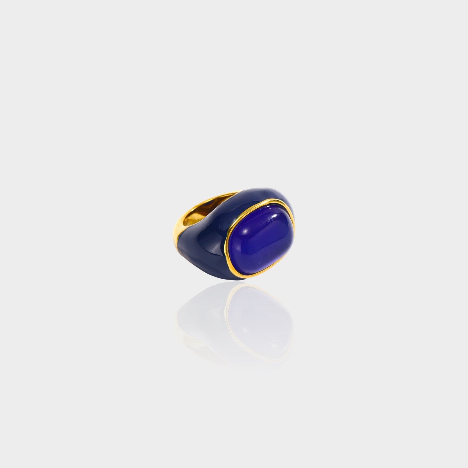 Navy Blue Maxi Enamel Ring