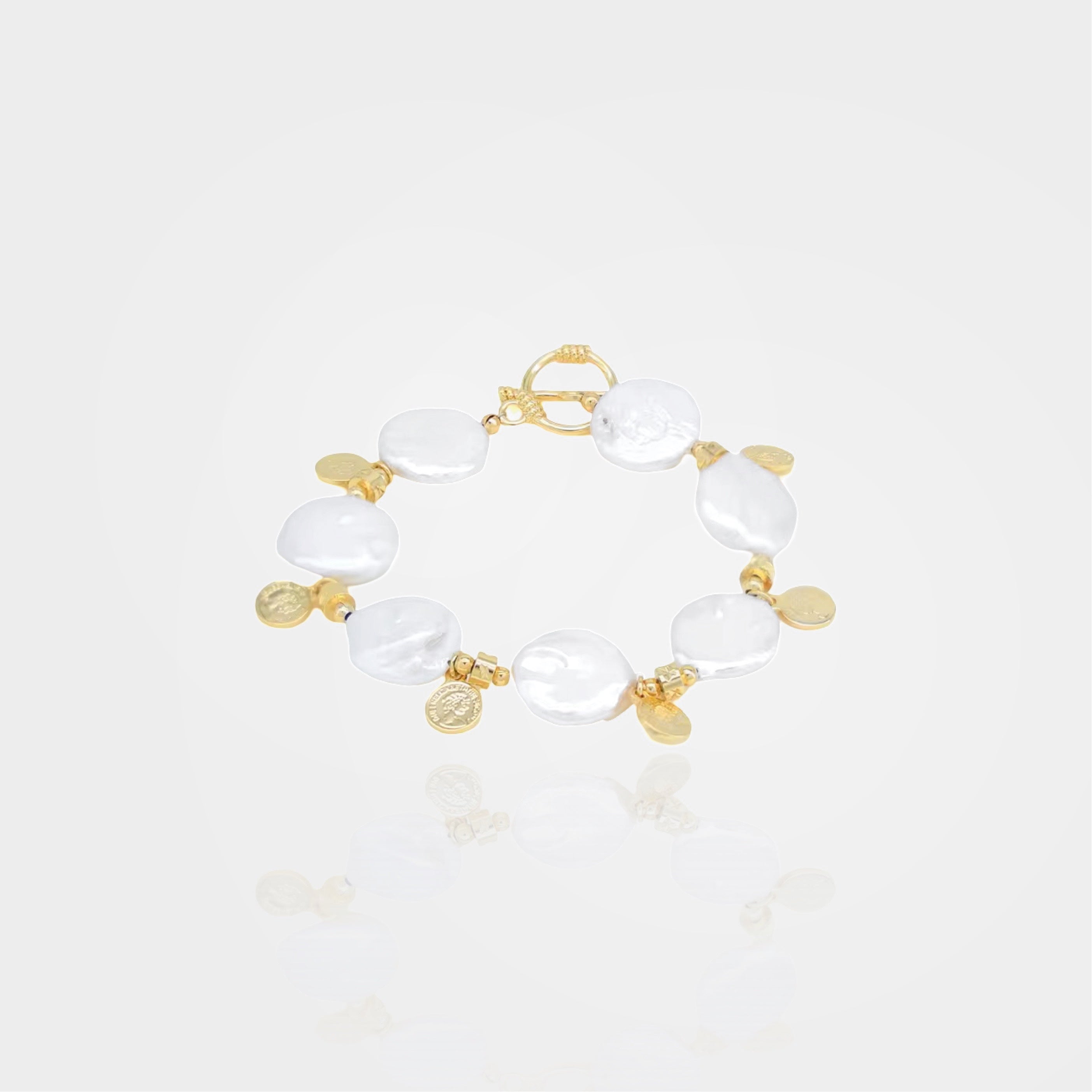Pearl and Coin Bracelet