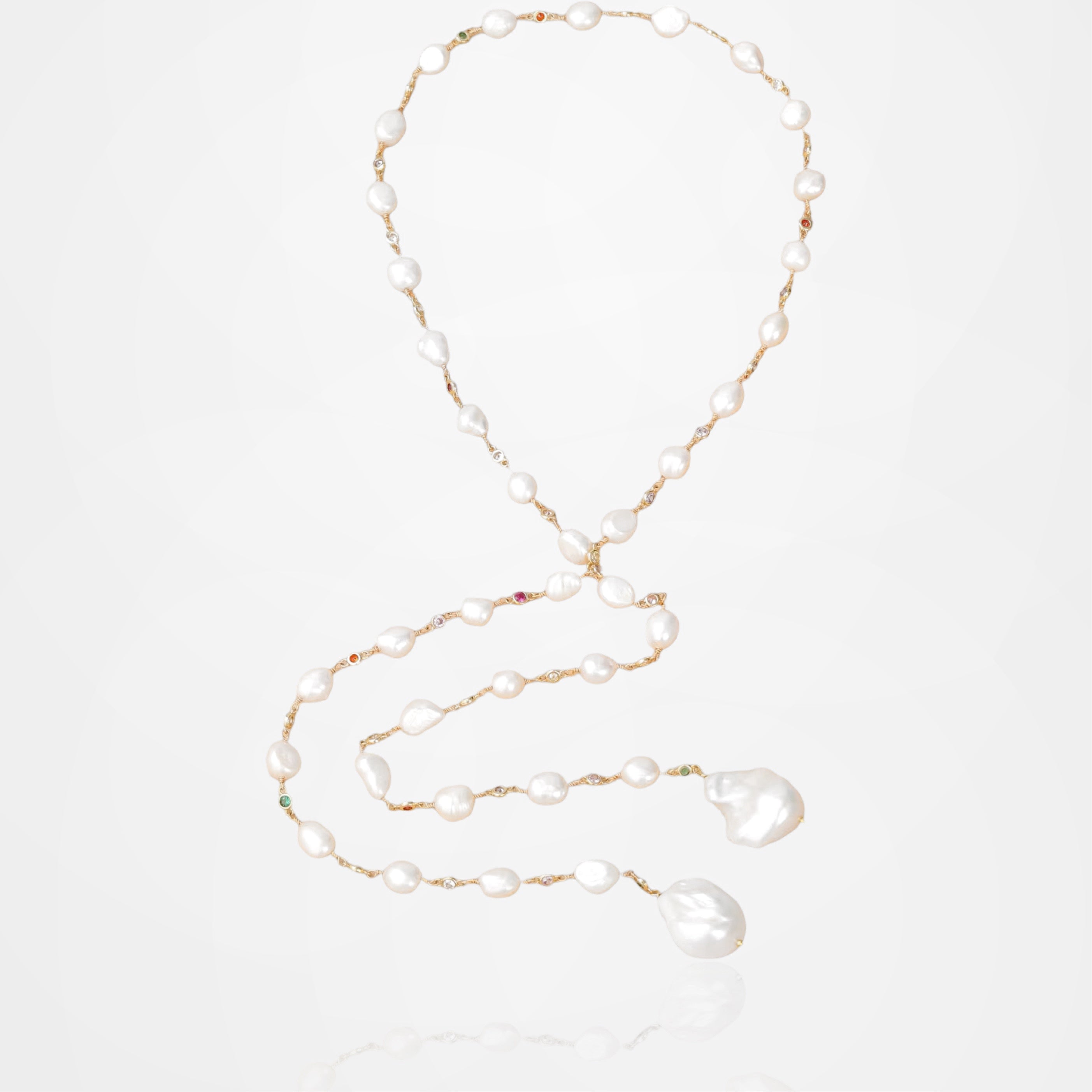 Lasso Pearl Lariat Necklace