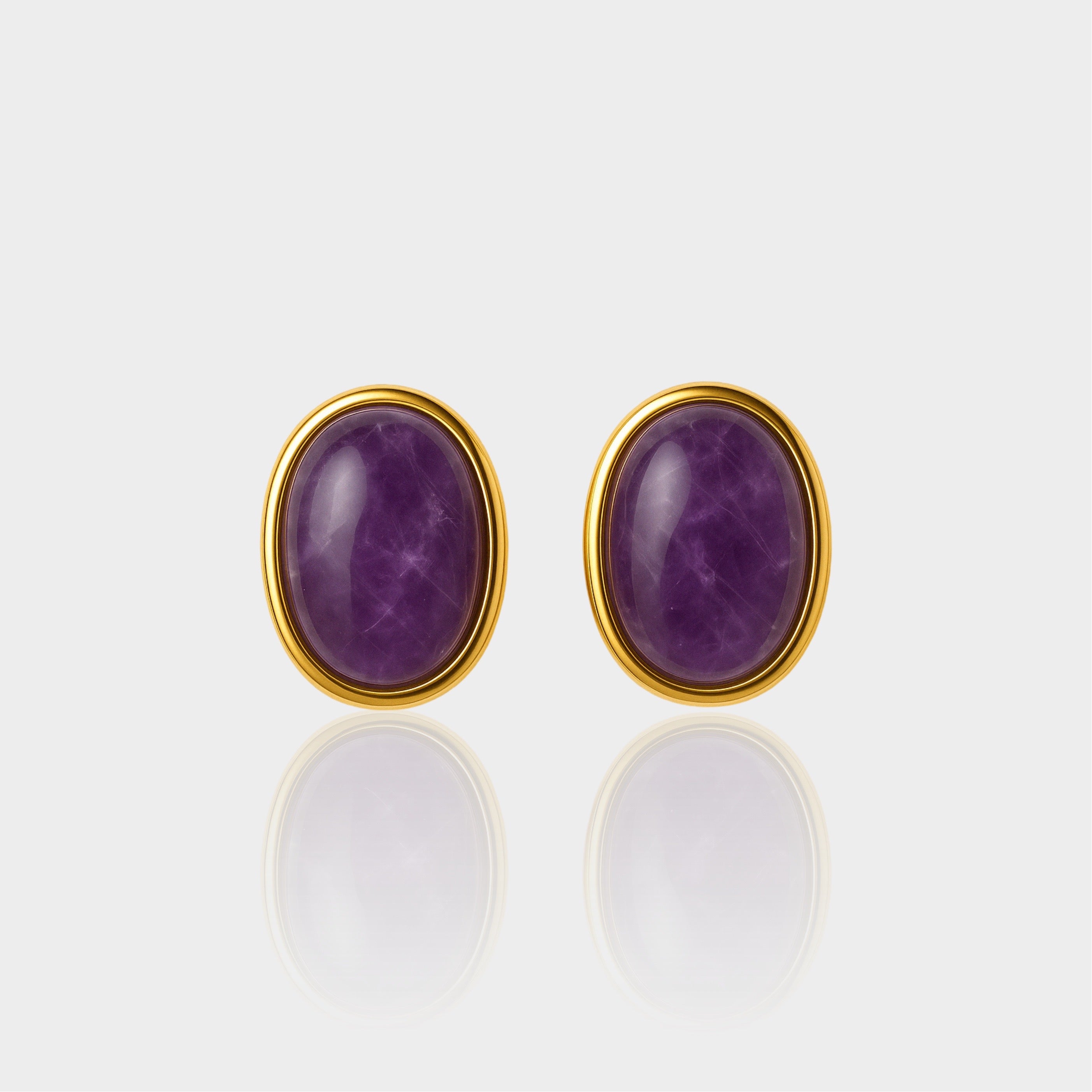 Amethyst Oval Earrings