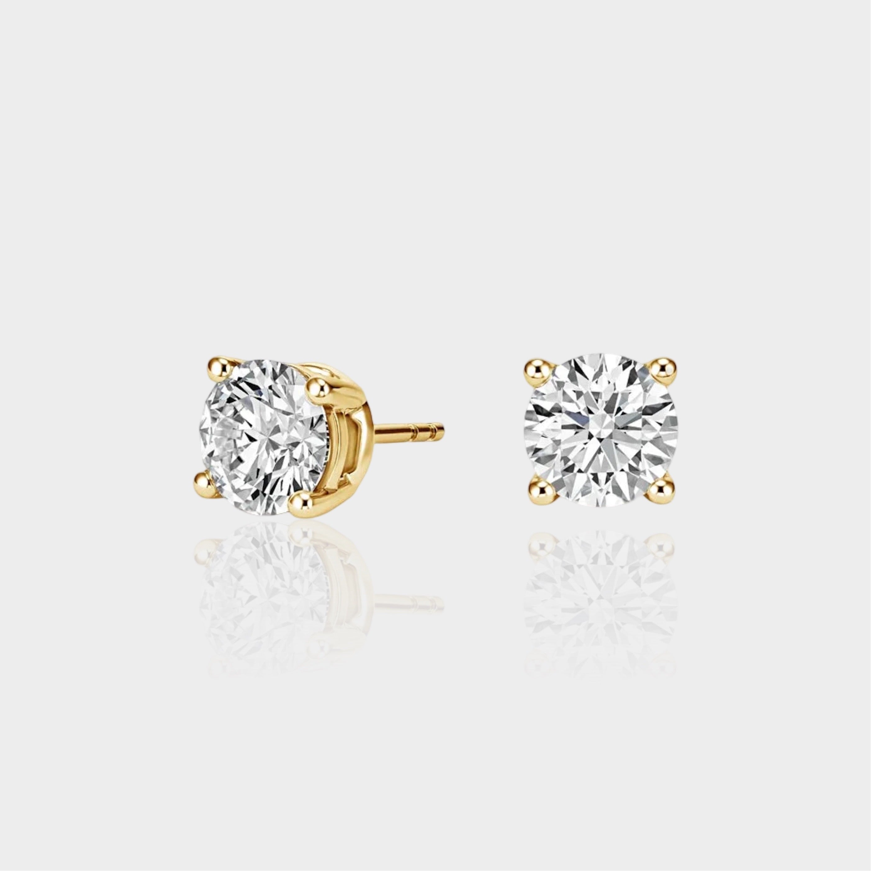 Moissanite Round Brilliant Cut Stud Earrings (0.5/1.0/1.5ct)