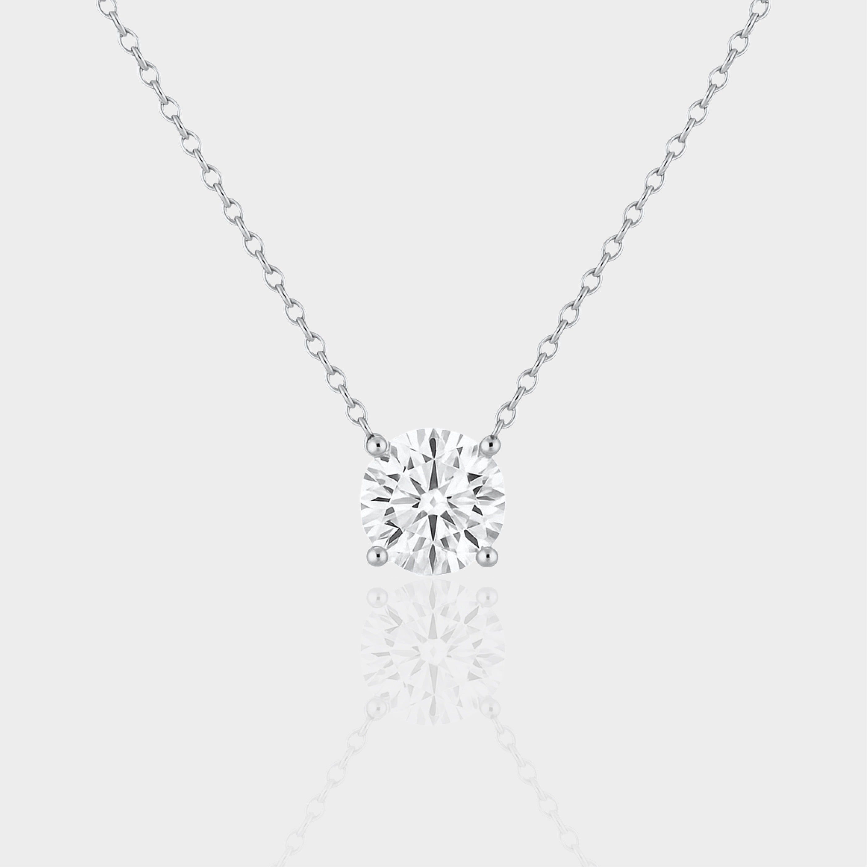 Solitaire Round Moissanite 3ct Pendant Necklace