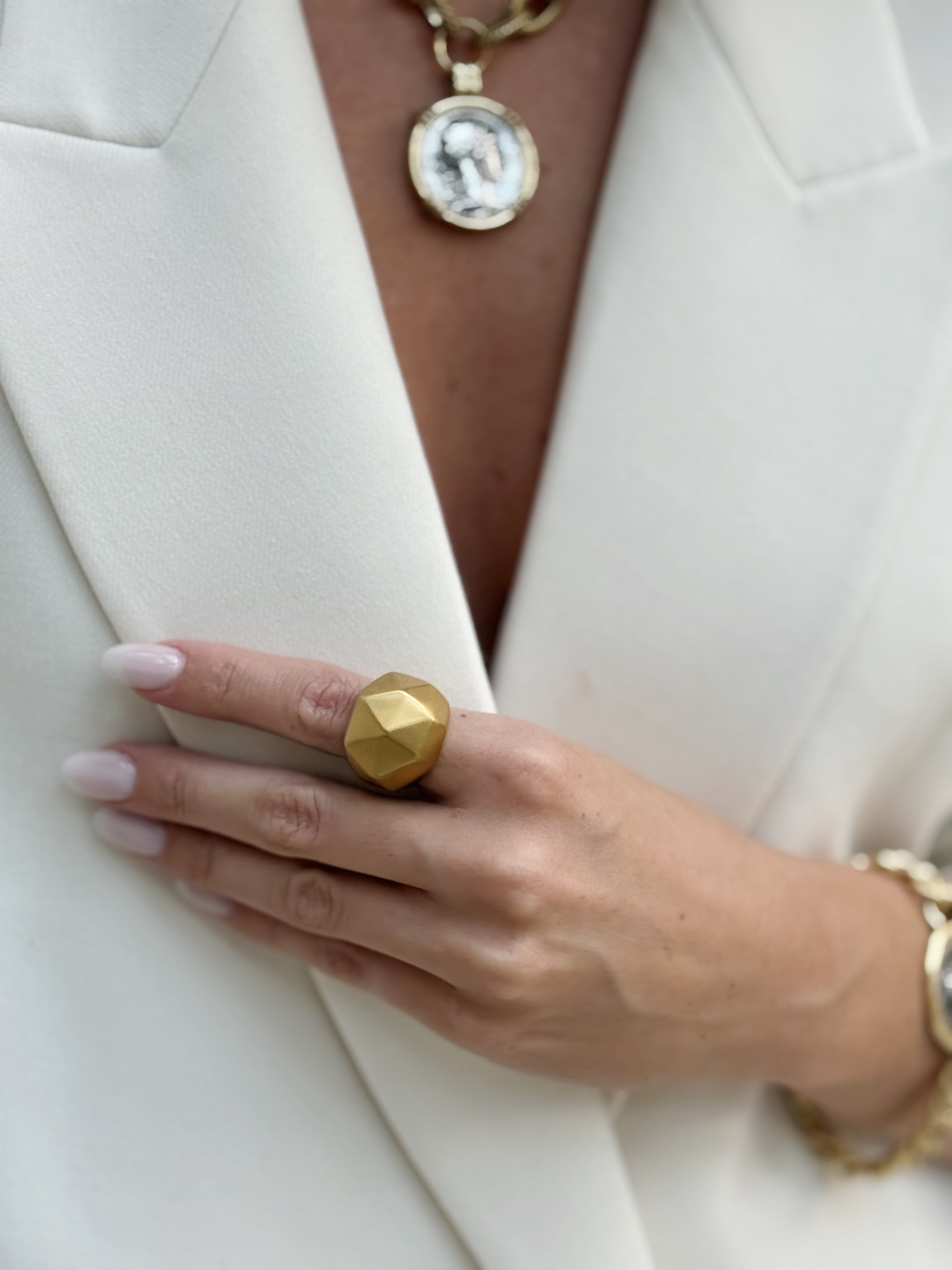 Brushed Gold Ring