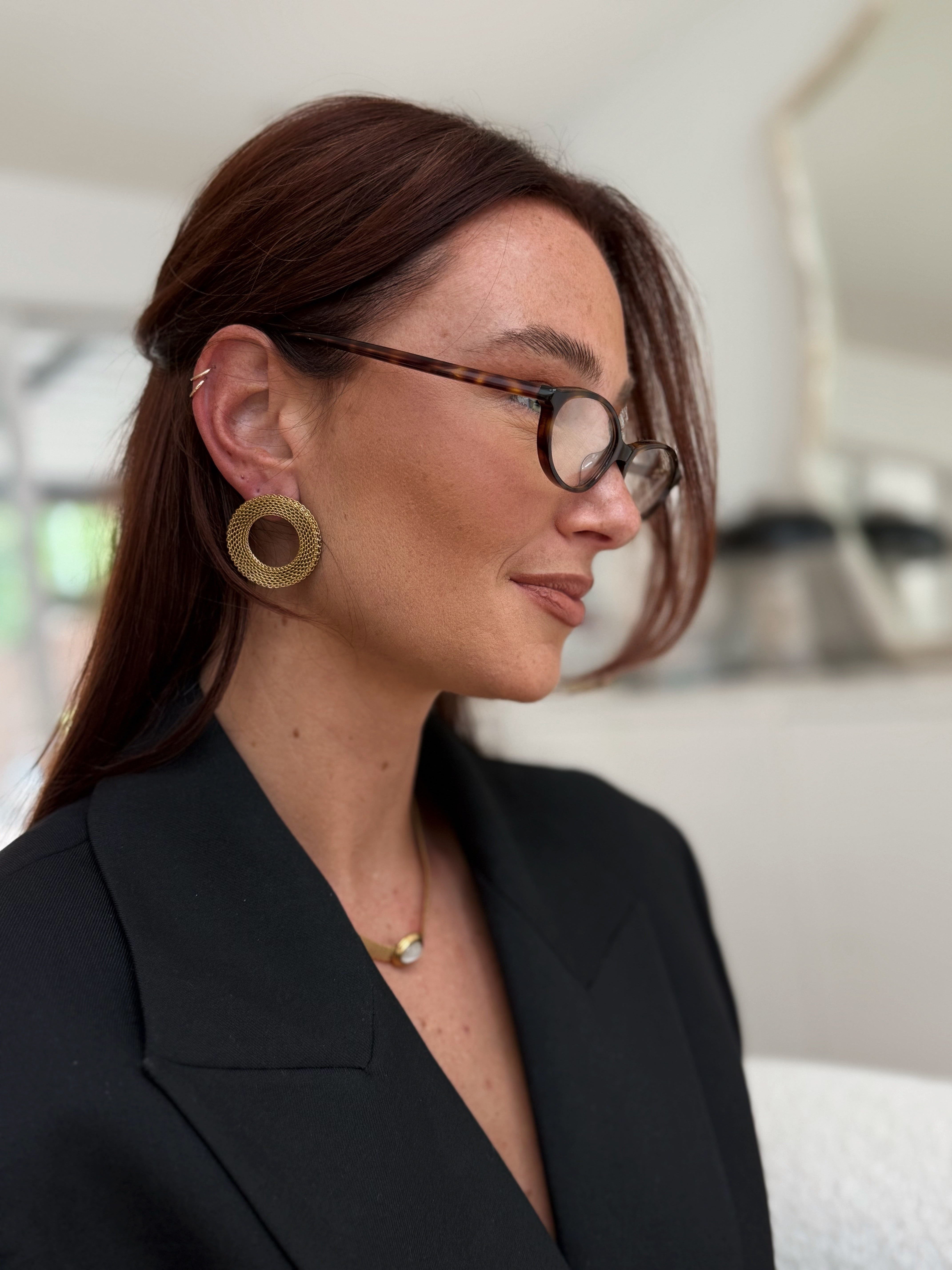 Mesh Circle Earrings