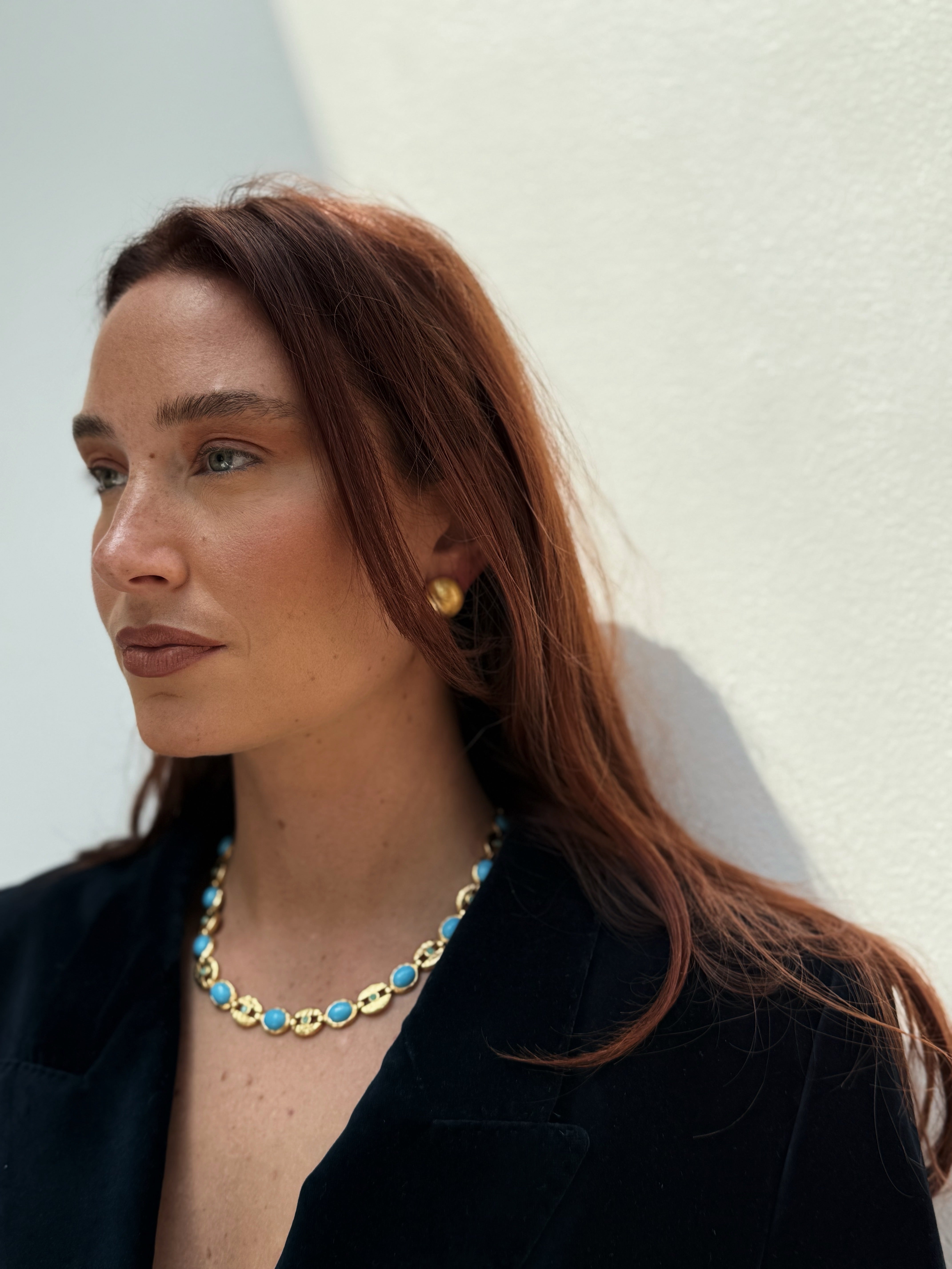 Stone Drop Chain Necklace