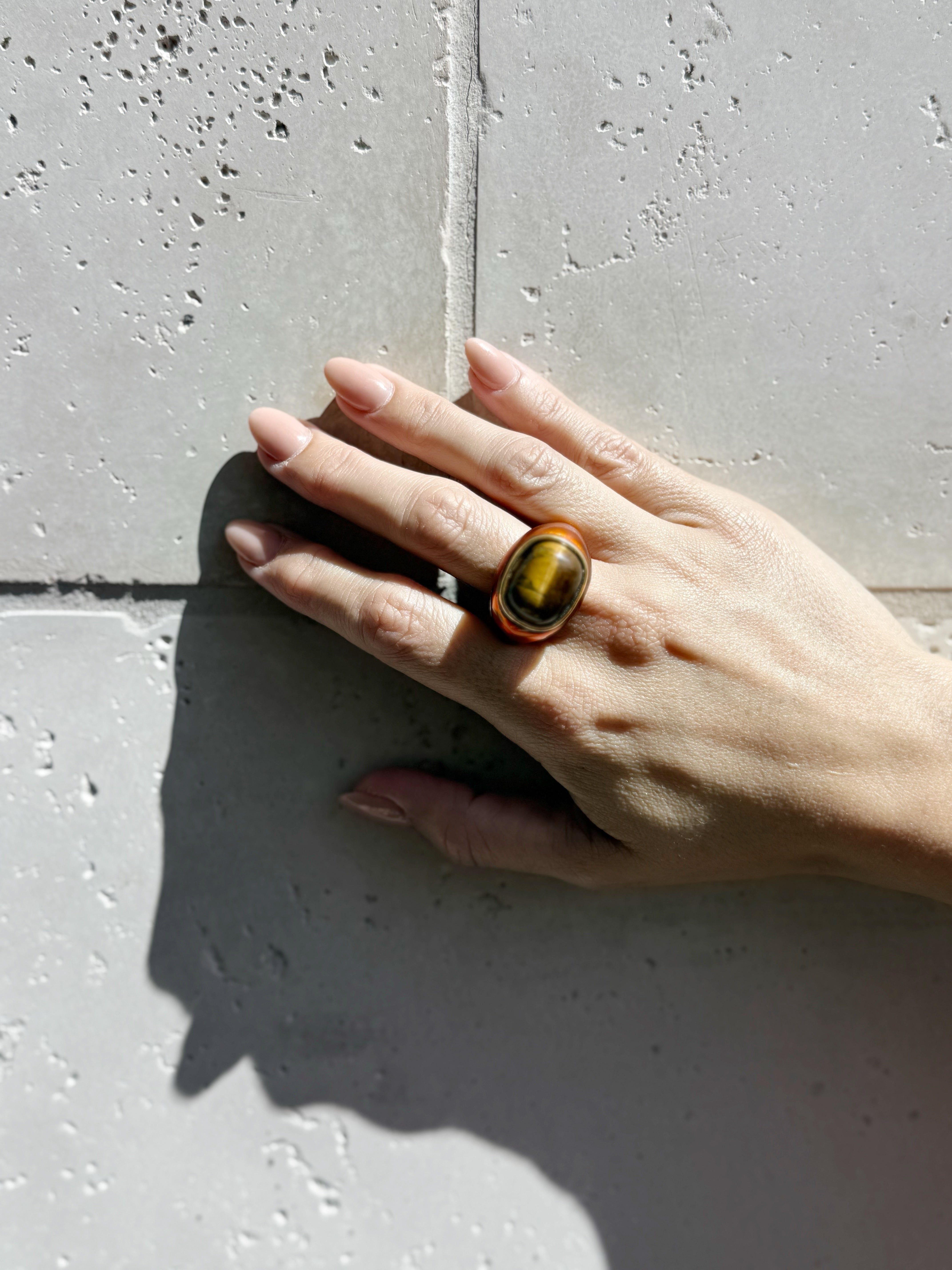 Tiger Eye Maxi Enamel Ring