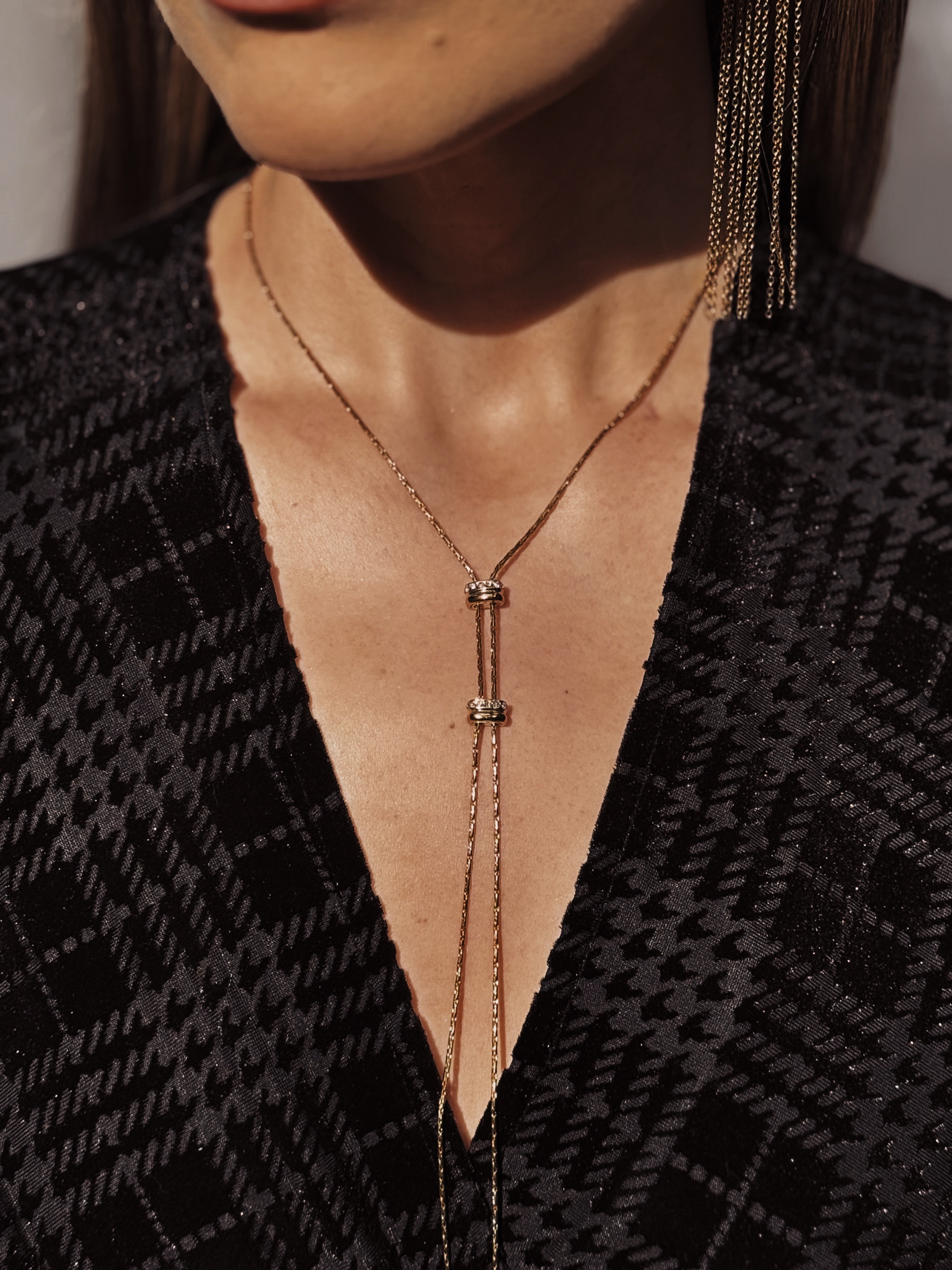 Bling Bolo Tie Necklace