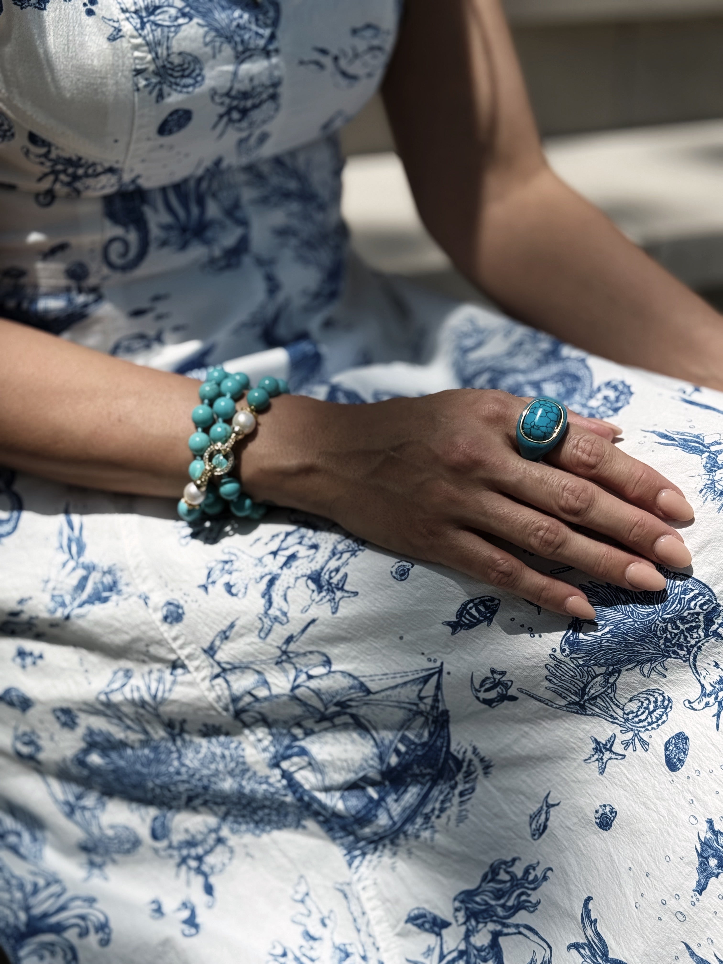 Turquoise Maxi Enamel Ring