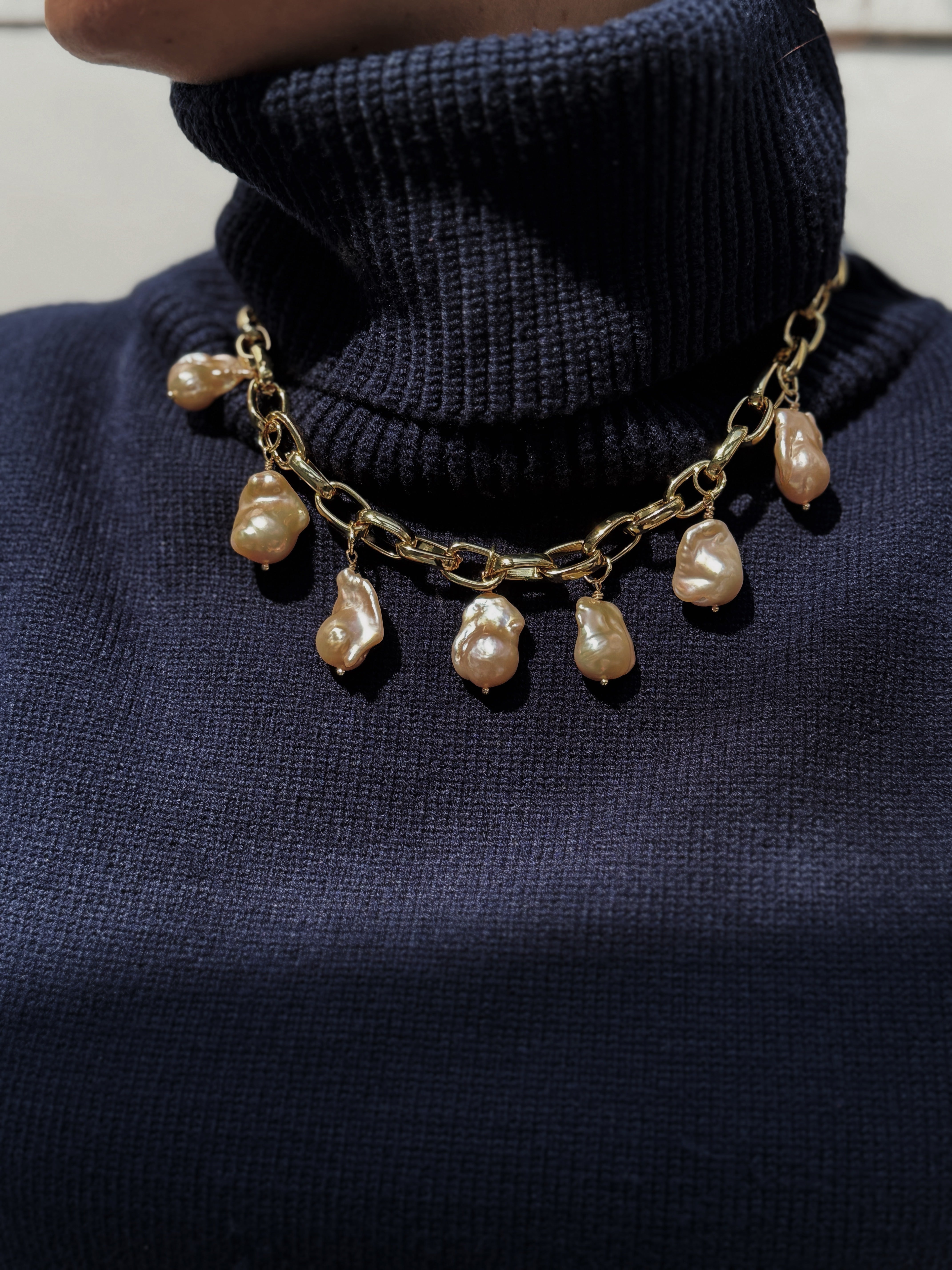 Pink Pearl Reef Charm Necklace