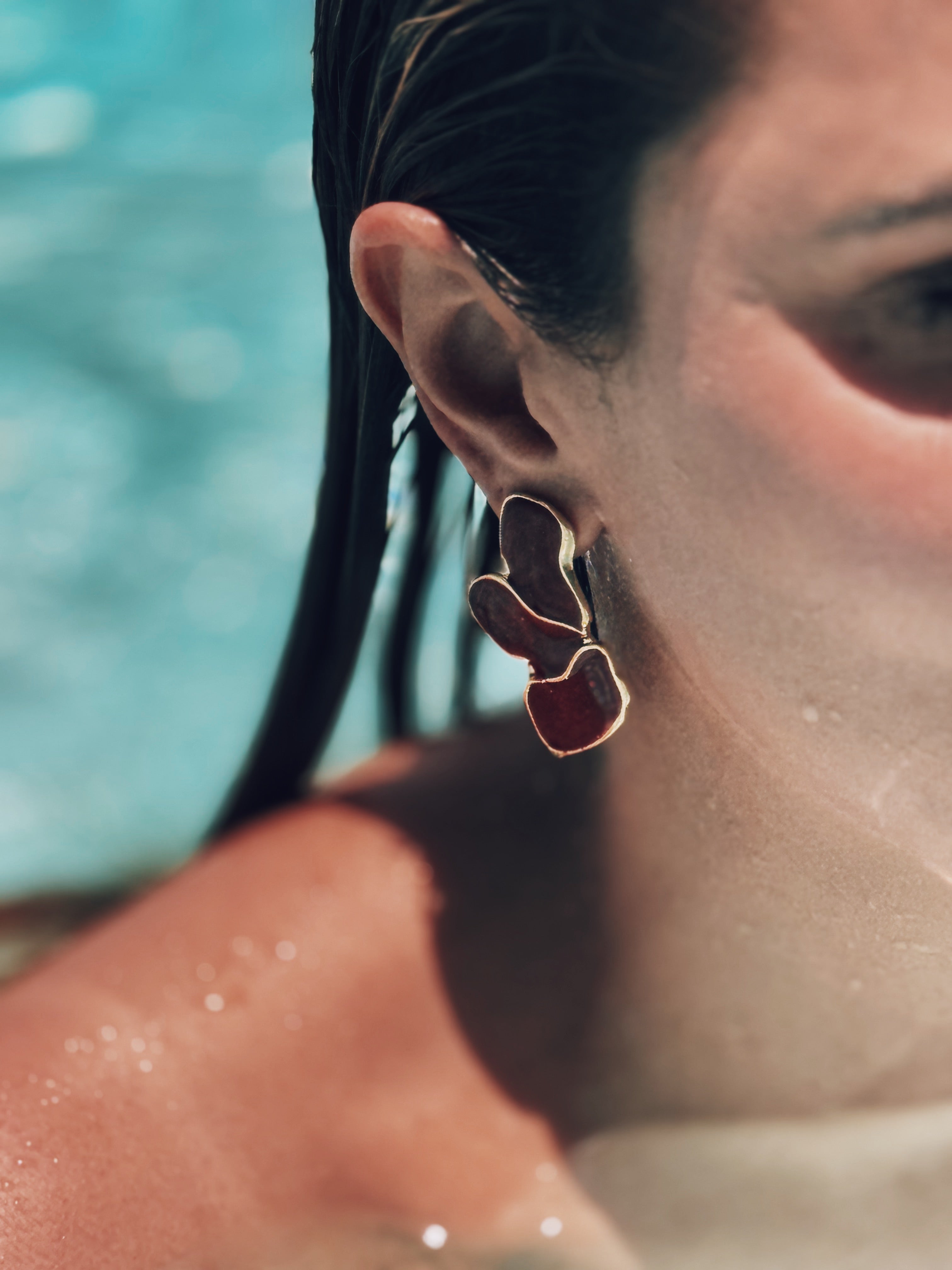 Scarlet Petal Earrings