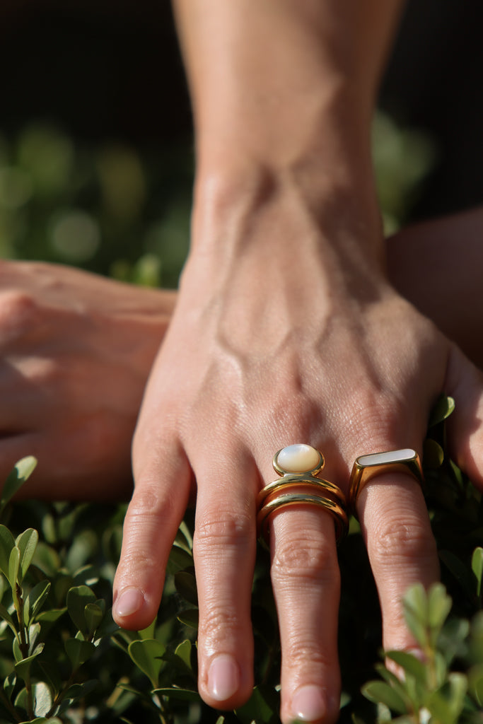 White Bar Ring