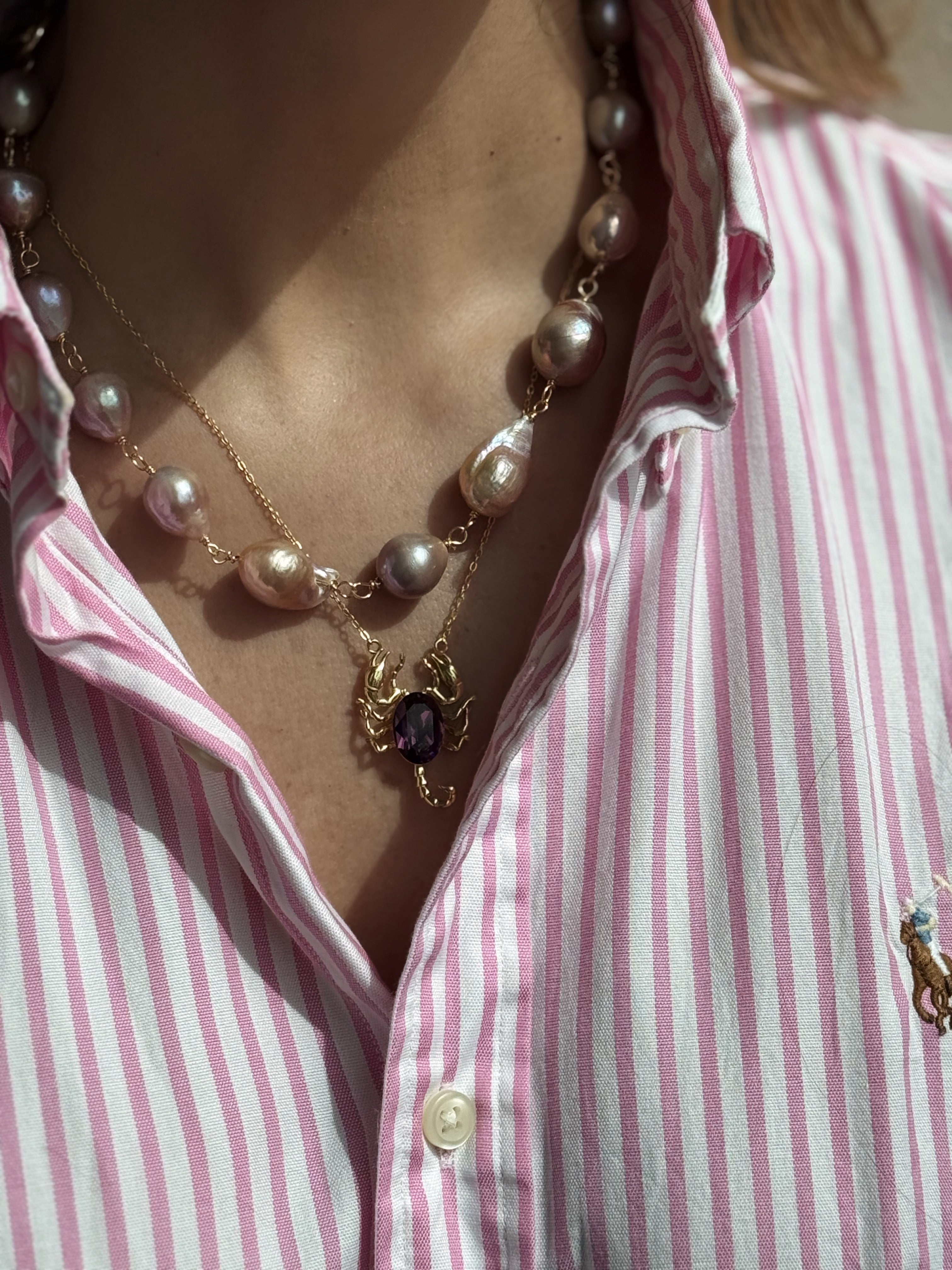 Lavender Pearl Necklace