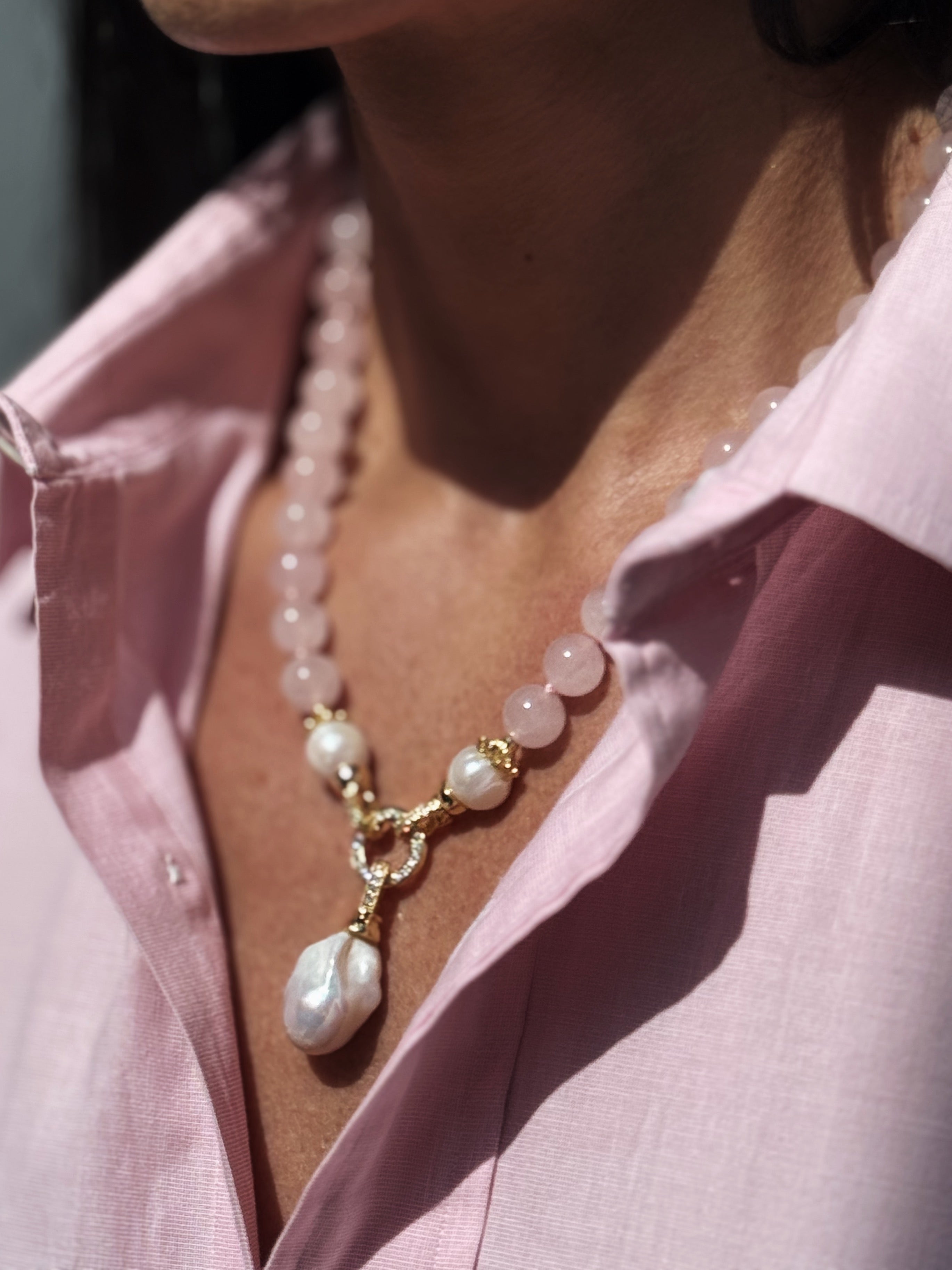Rose Quartz Lagoon Necklace