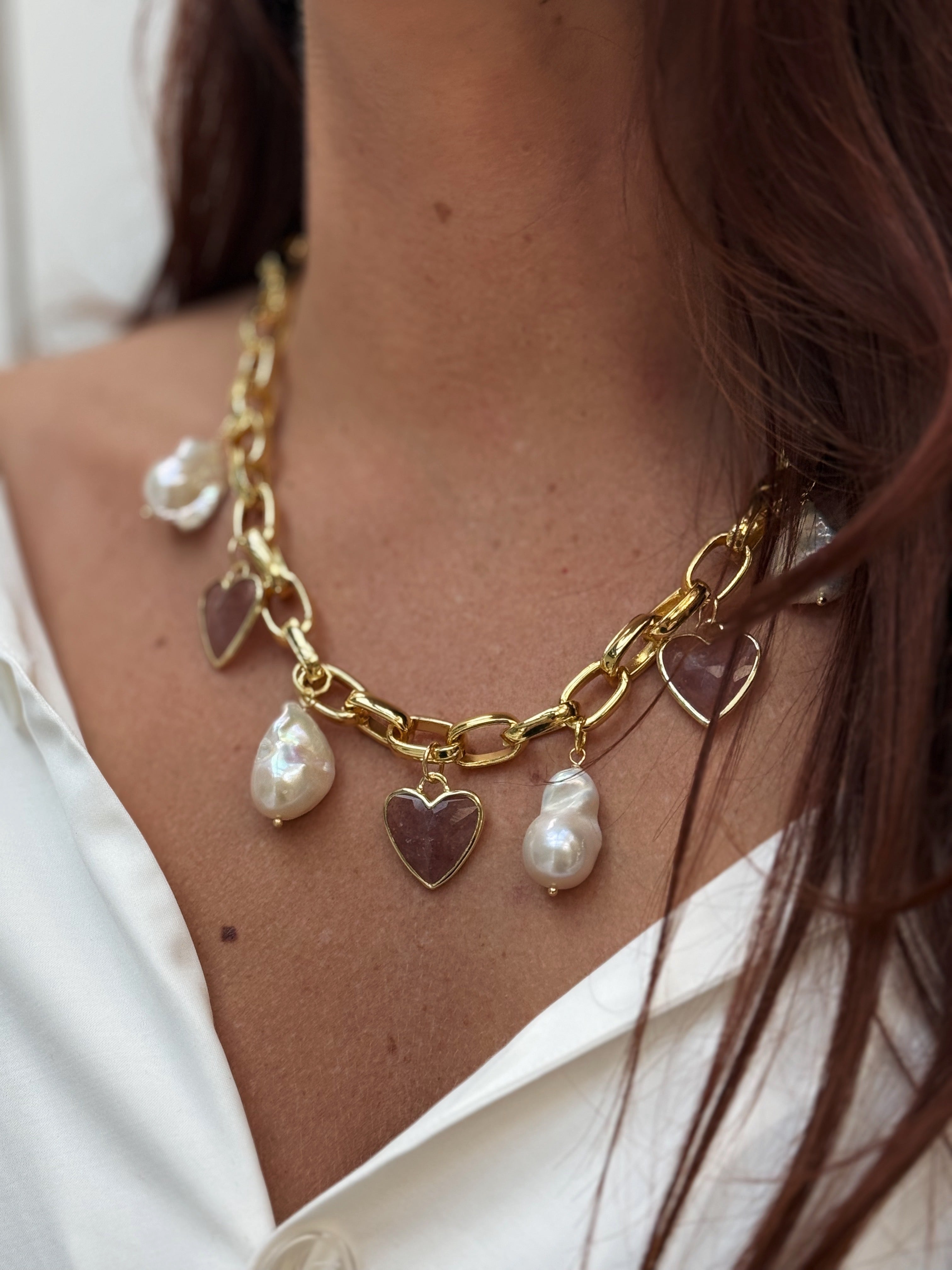 Strawberry Quartz Reef Necklace