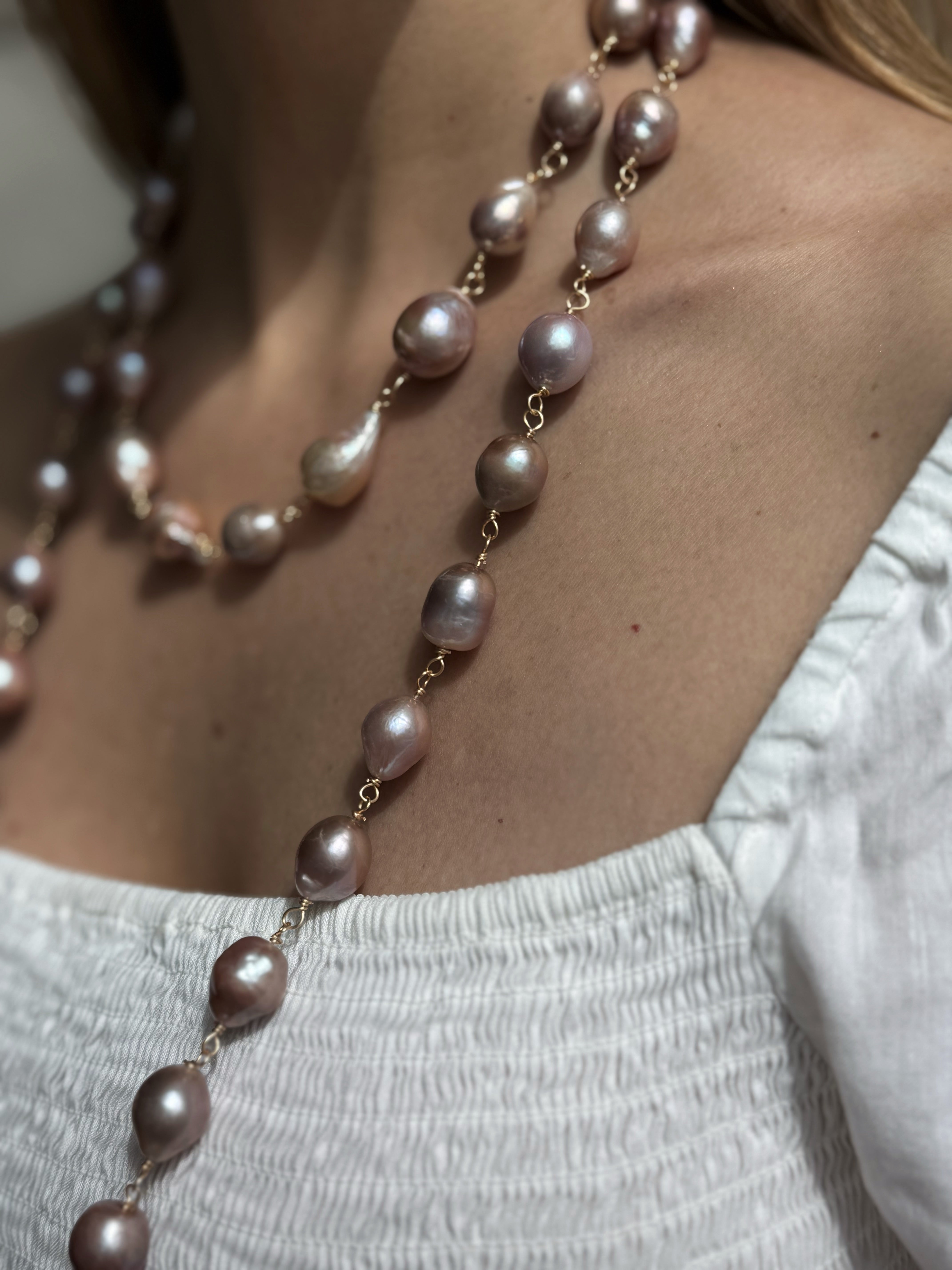 Lavender Pearl Necklace