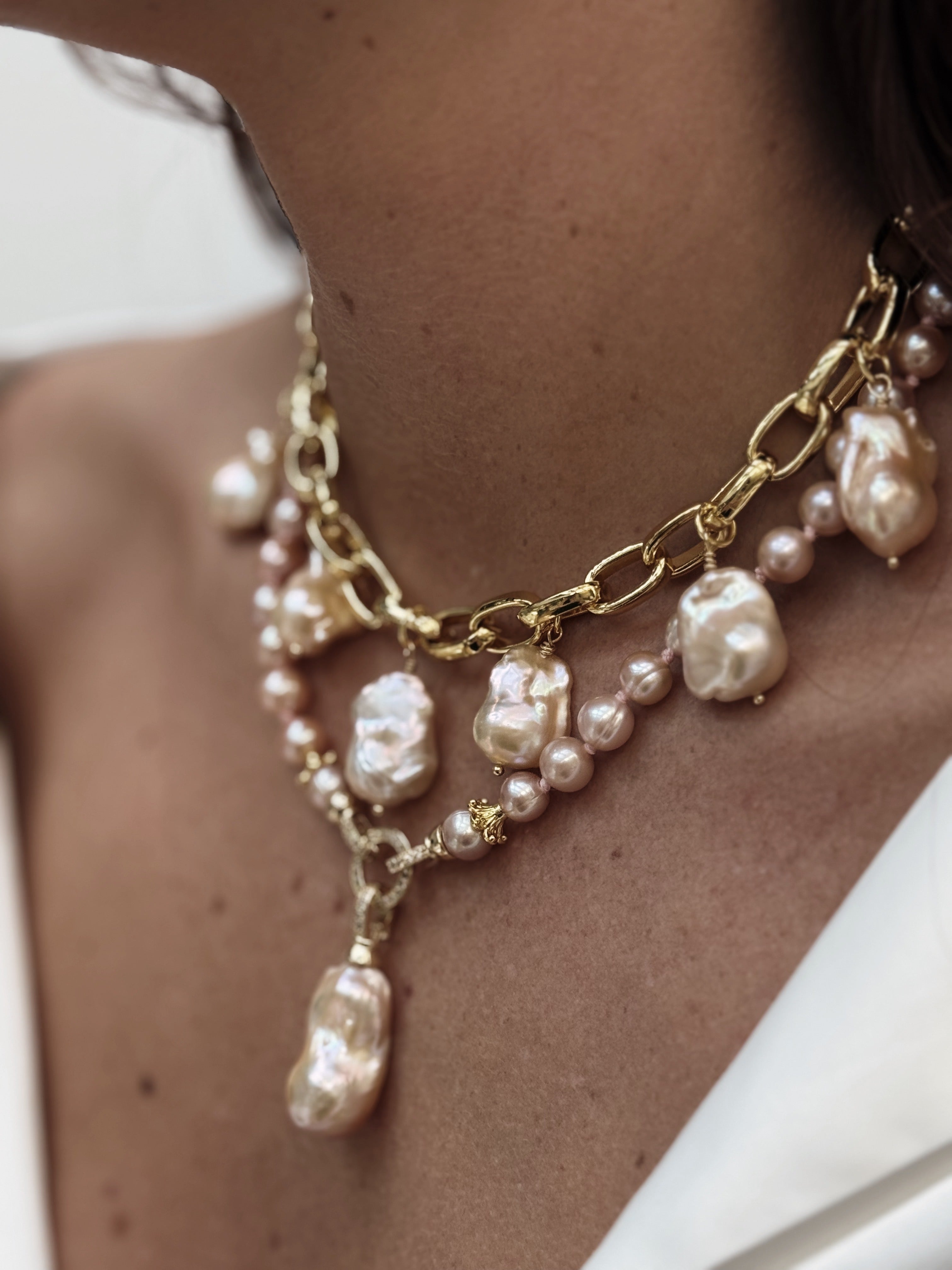 Pink Pearl Lagoon Necklace