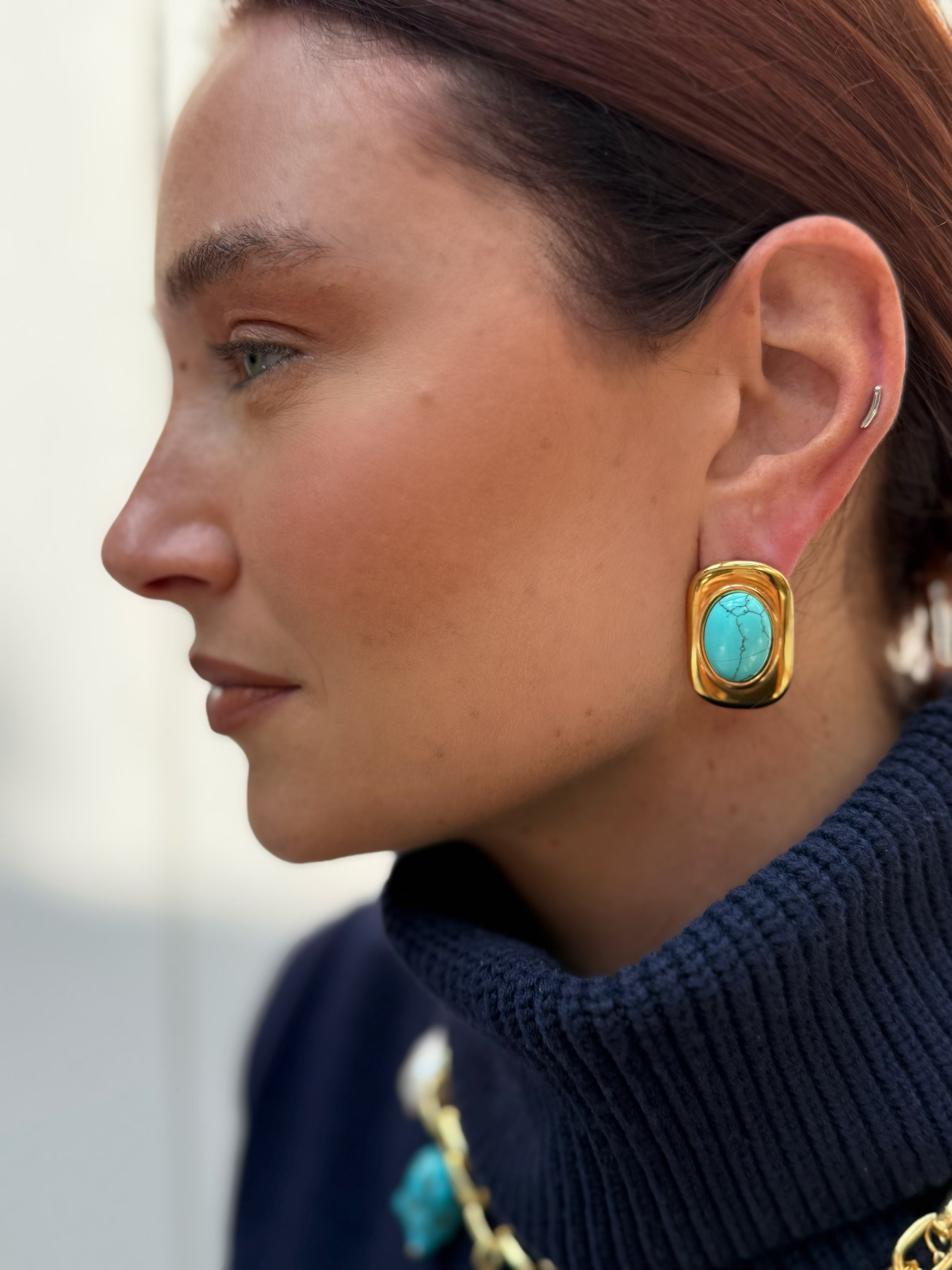 Turquoise Coconut Earrings