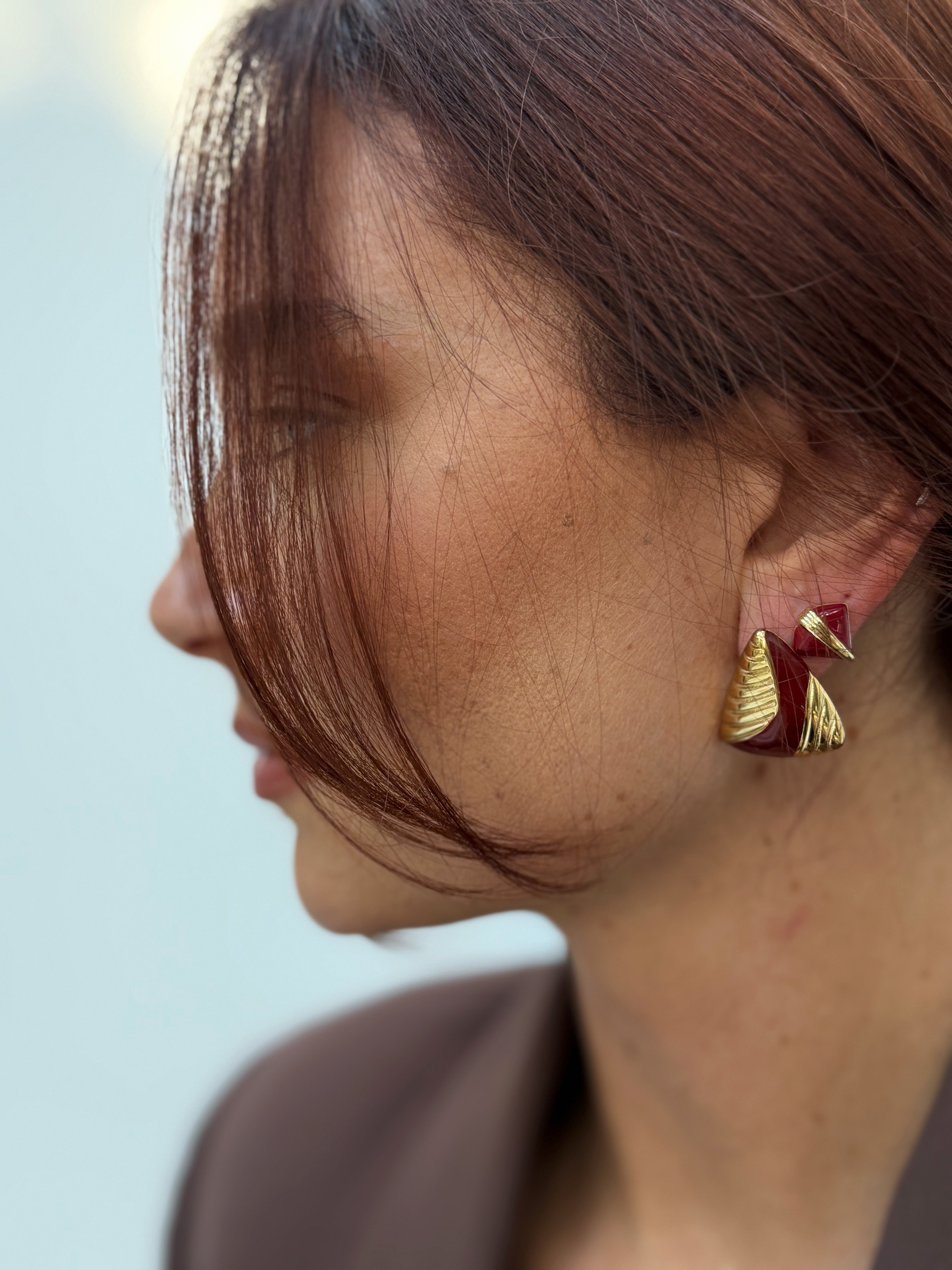 Auburn Triangle Earrings
