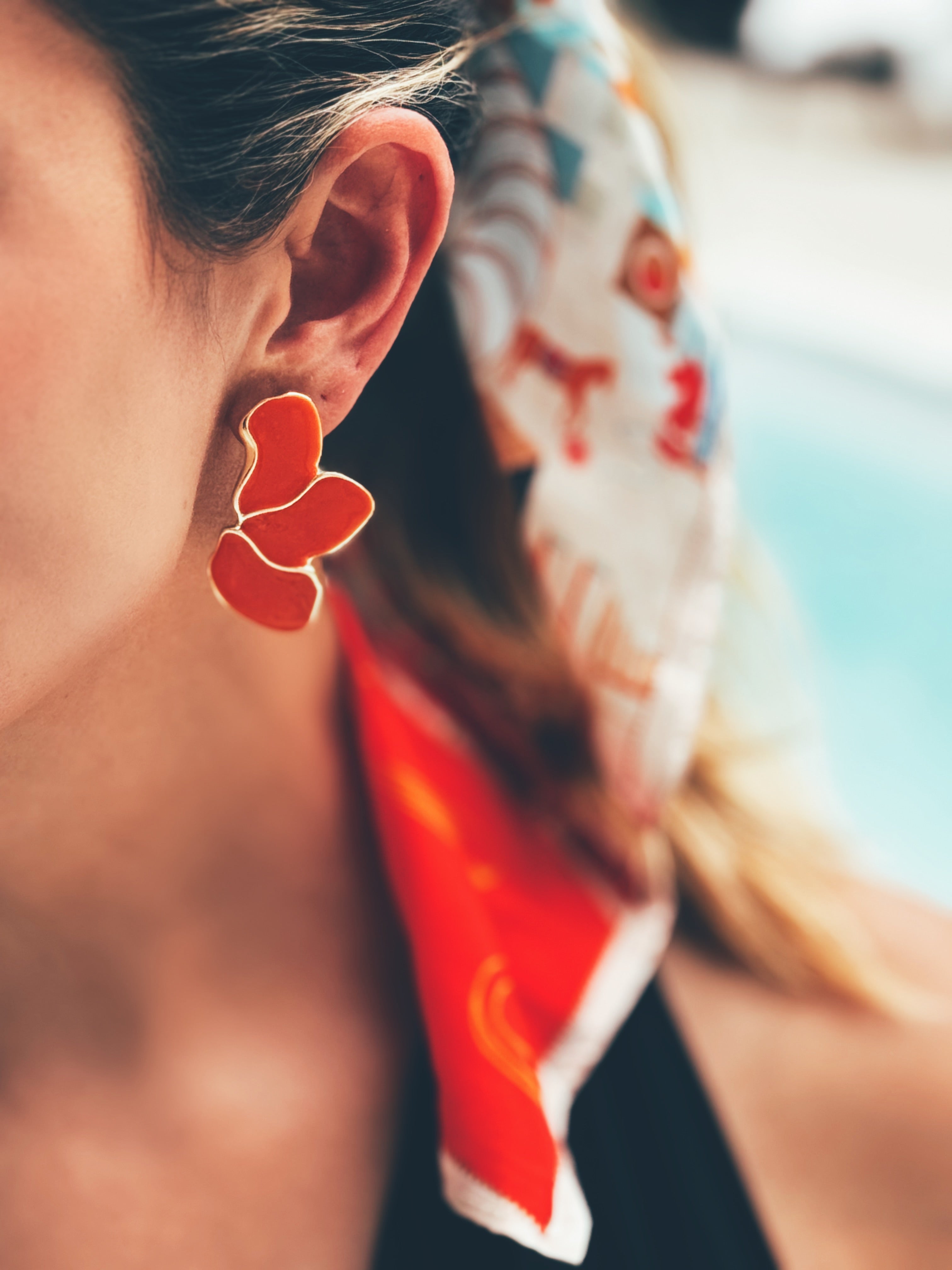 Scarlet Petal Earrings