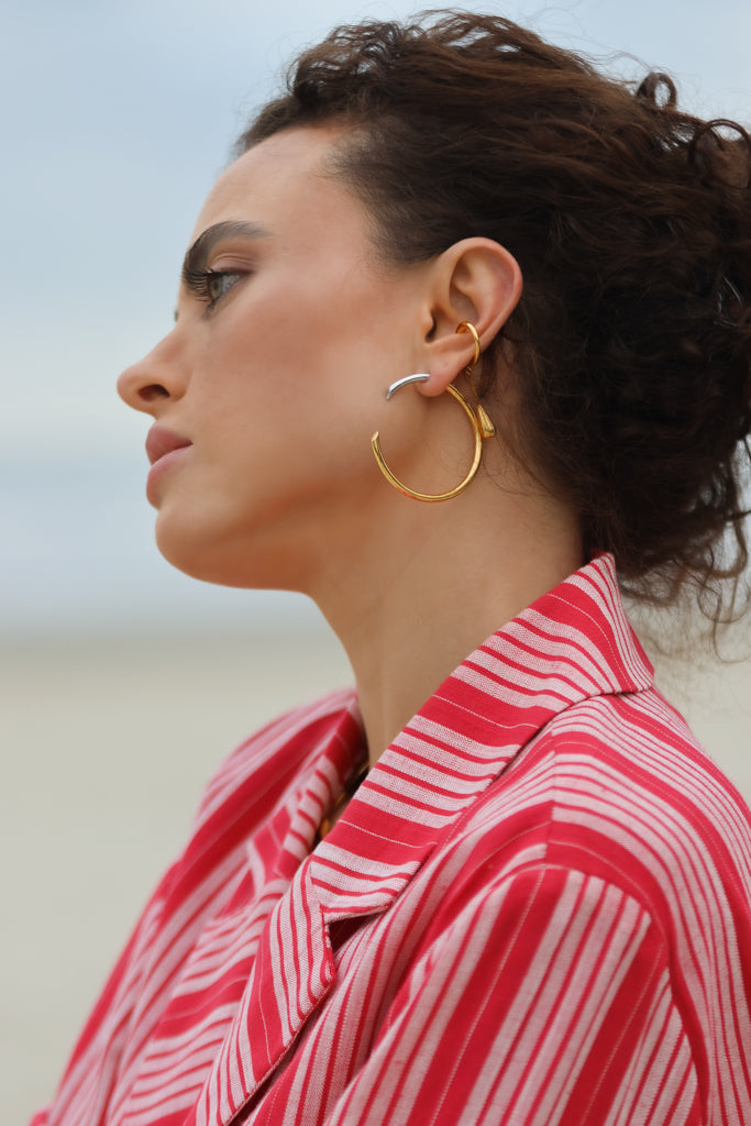 Two Tone Thin Hoops
