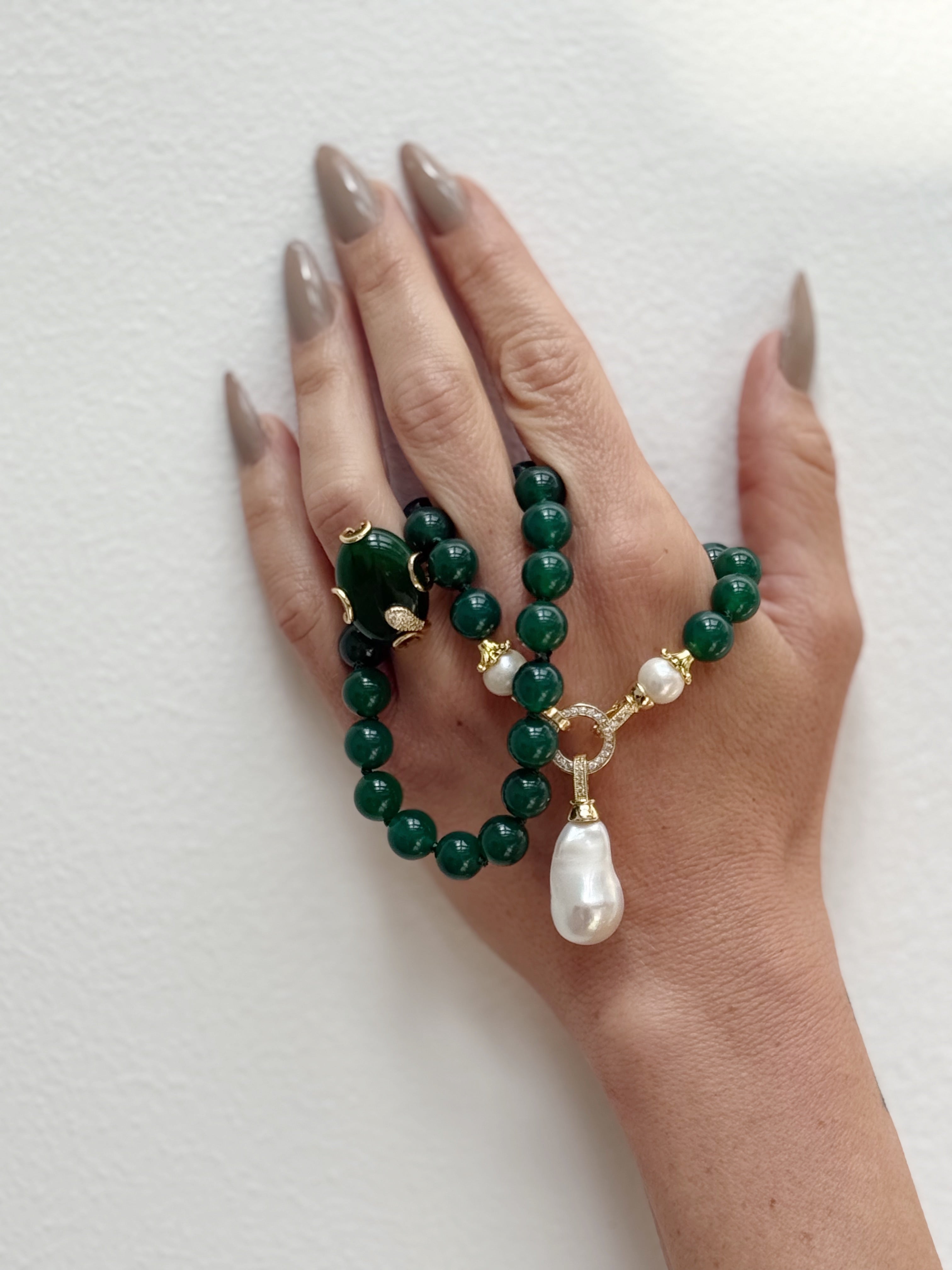 Green Agate Lagoon Necklace