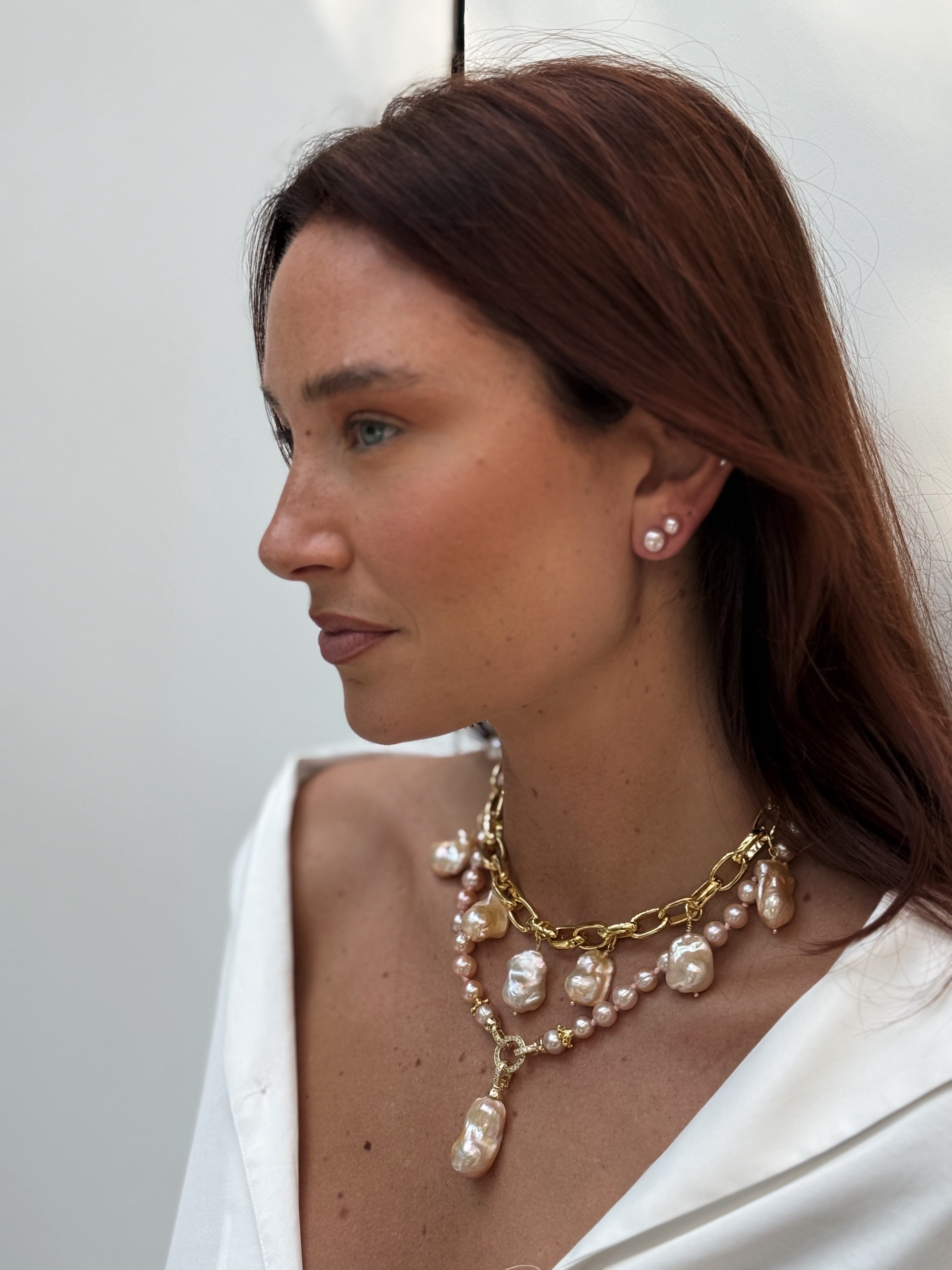 Pink Pearl Studs