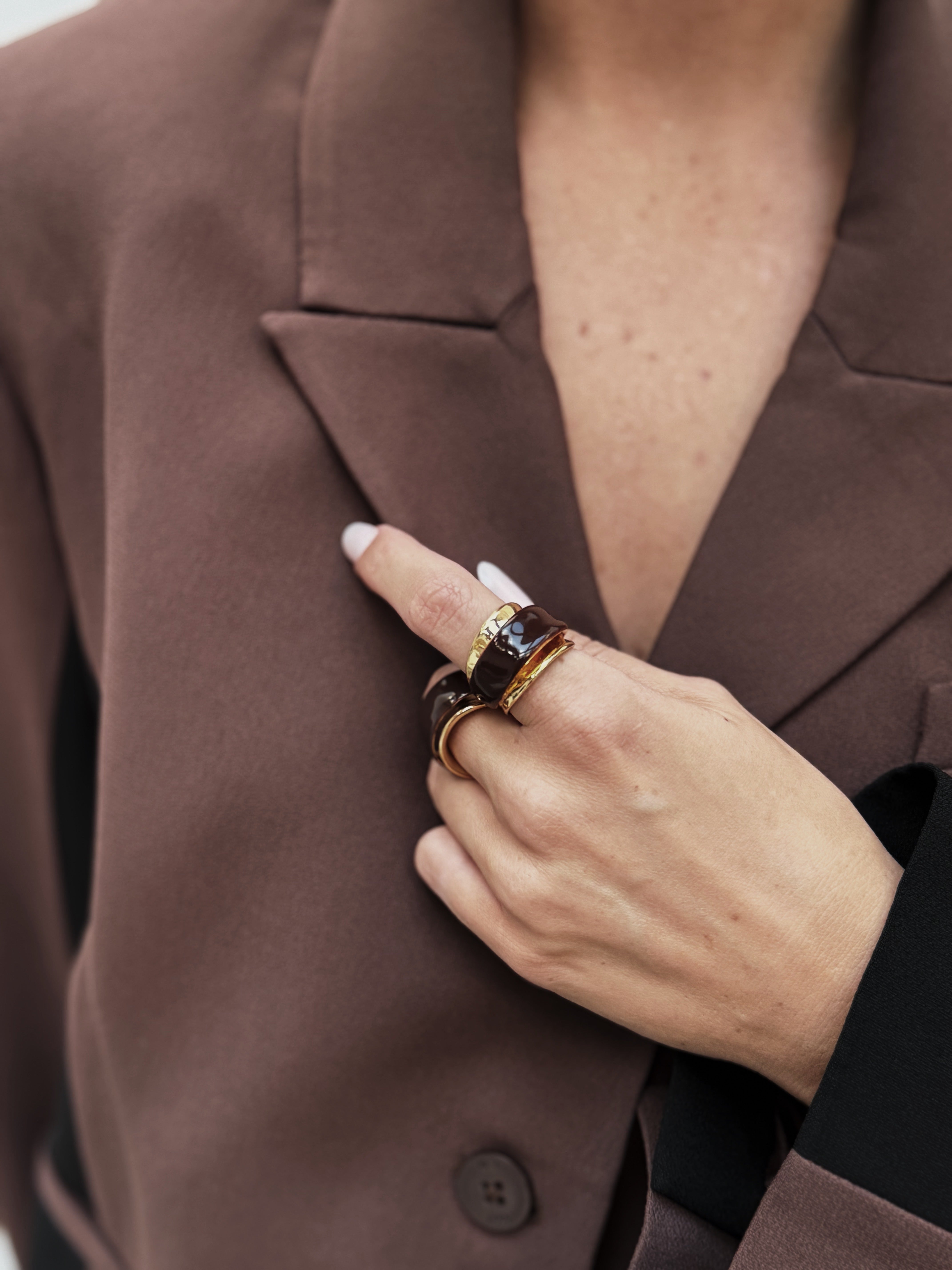 Chestnut Enamel Ring