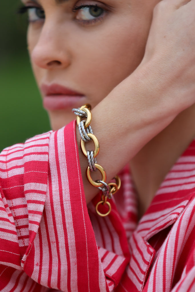 Two Tone Chain Bracelet