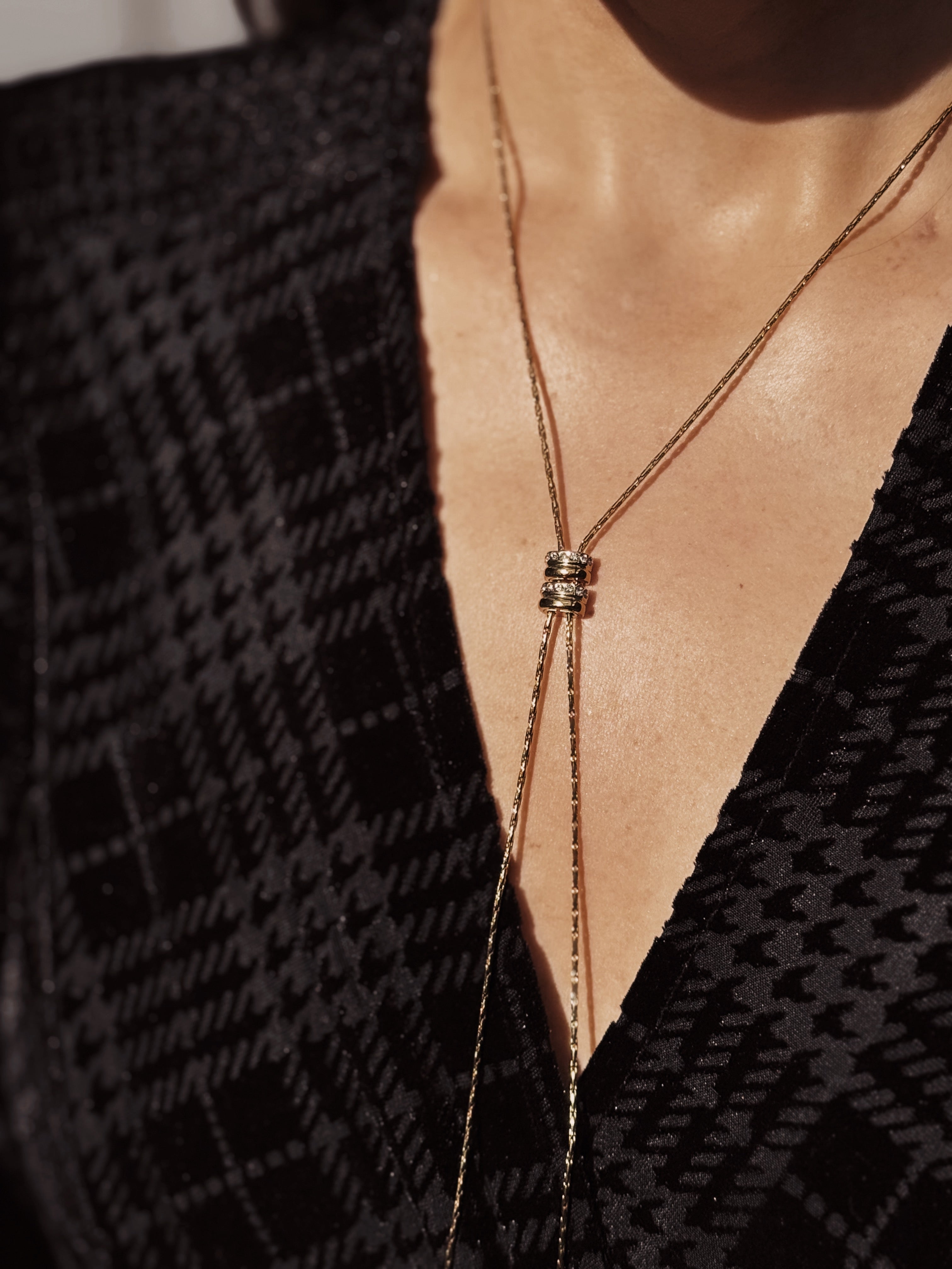 Bling Bolo Tie Necklace